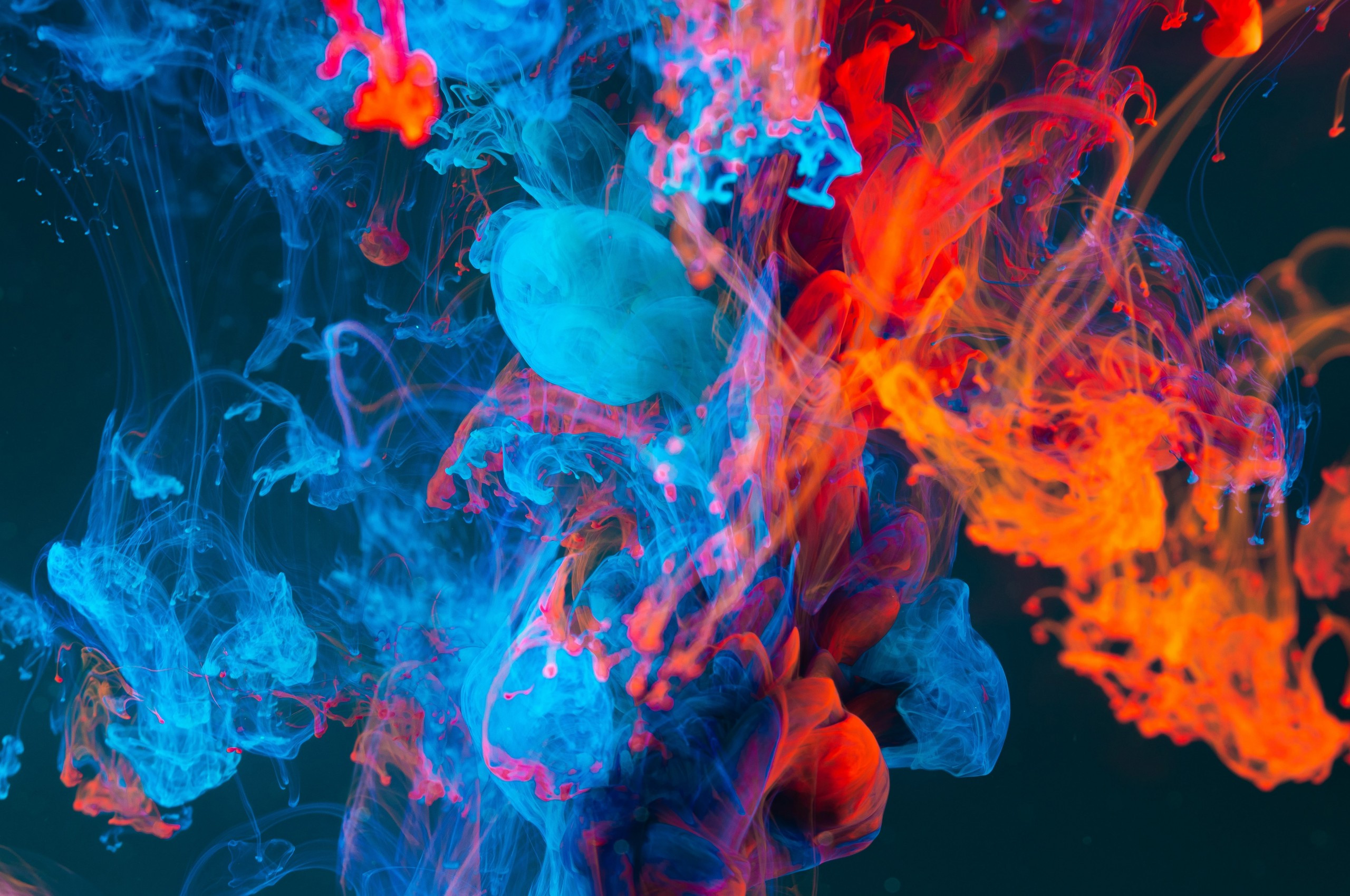 Download 2560x1700 Red And Blue, Dancing Colors, Smoke Wallpaper for Chromebook Pixel