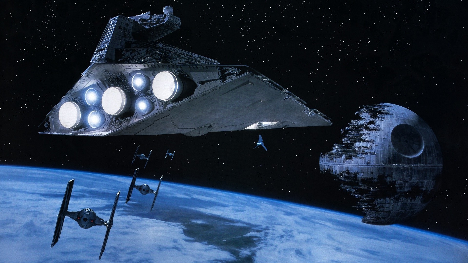 Star Wars, Star Destroyer, TIE Fighter, Death Star Wallpaper HD / Desktop and Mobile Background