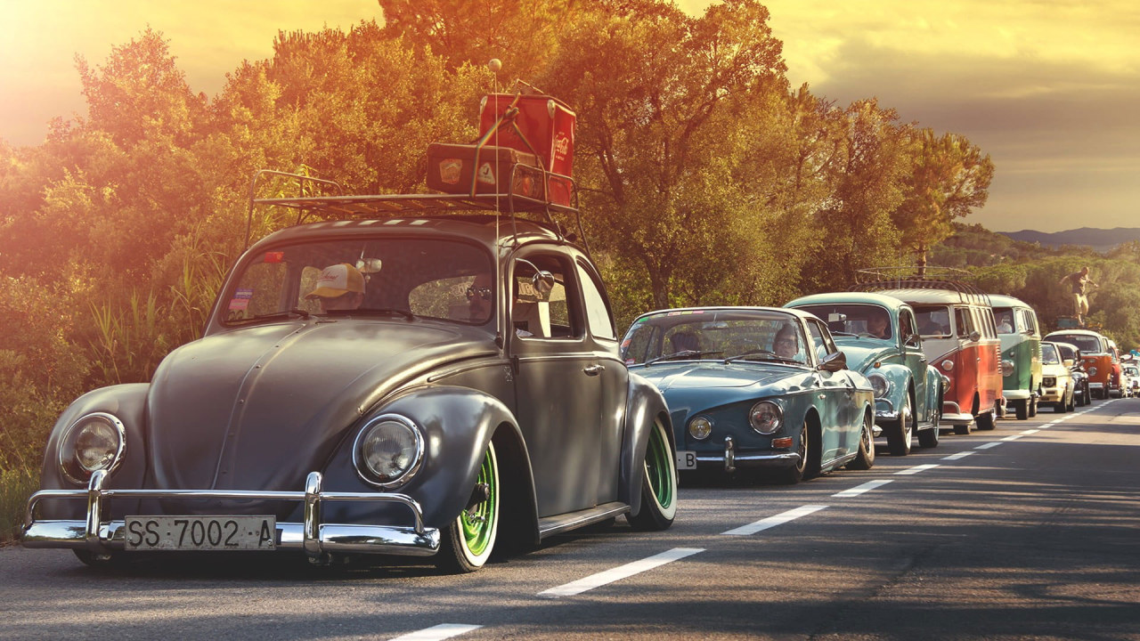 Wallpaper Classic Black Volkswagen Beetle Coupe, Car • Wallpaper For You