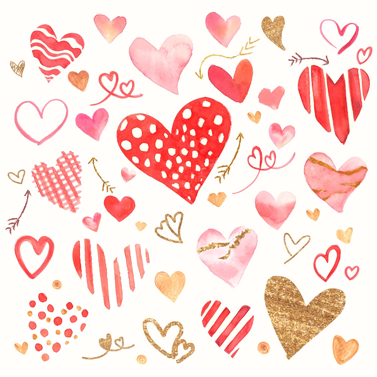 Red hearts pattern wallpaper vector