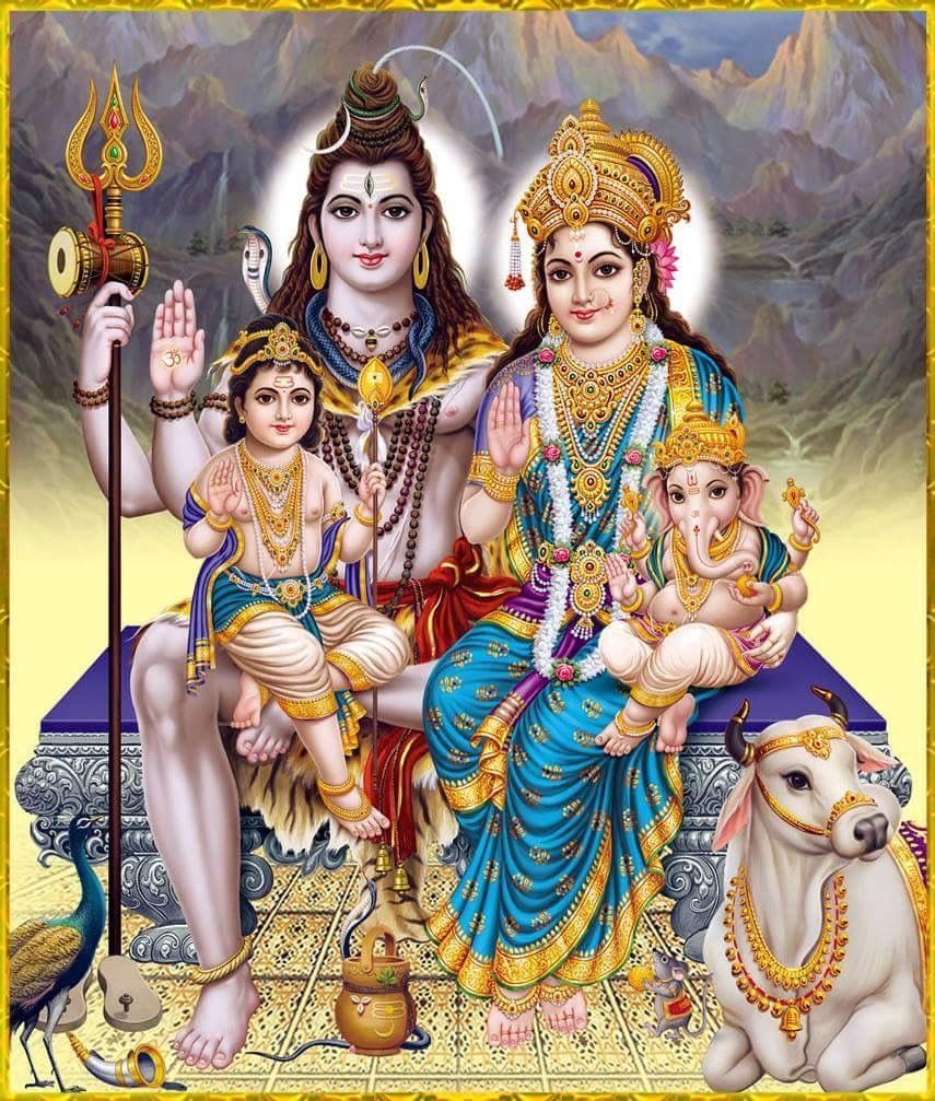 Shiva Parvati Family Photo