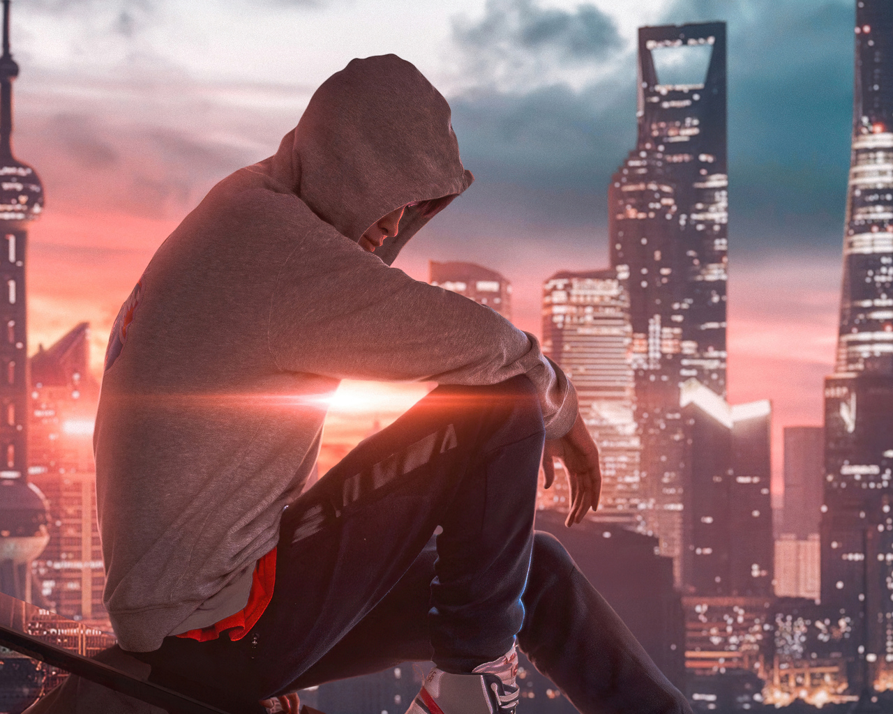 Hoodie Boy Sitting Alone At Housek 1280x1024 Resolution HD 4k Wallpaper, Image, Background, Photo and Picture