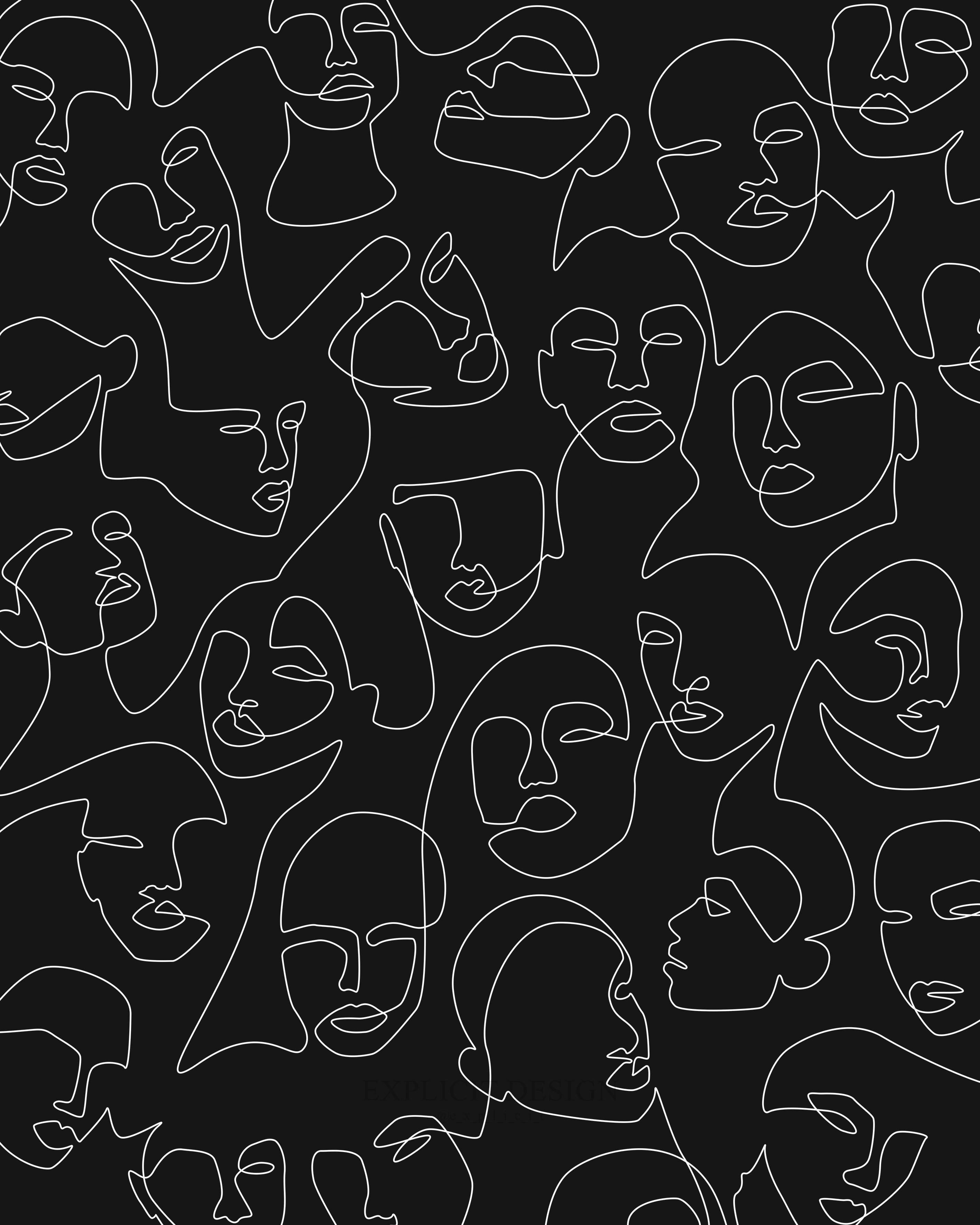 Abstract Wallpaper Black And White Face