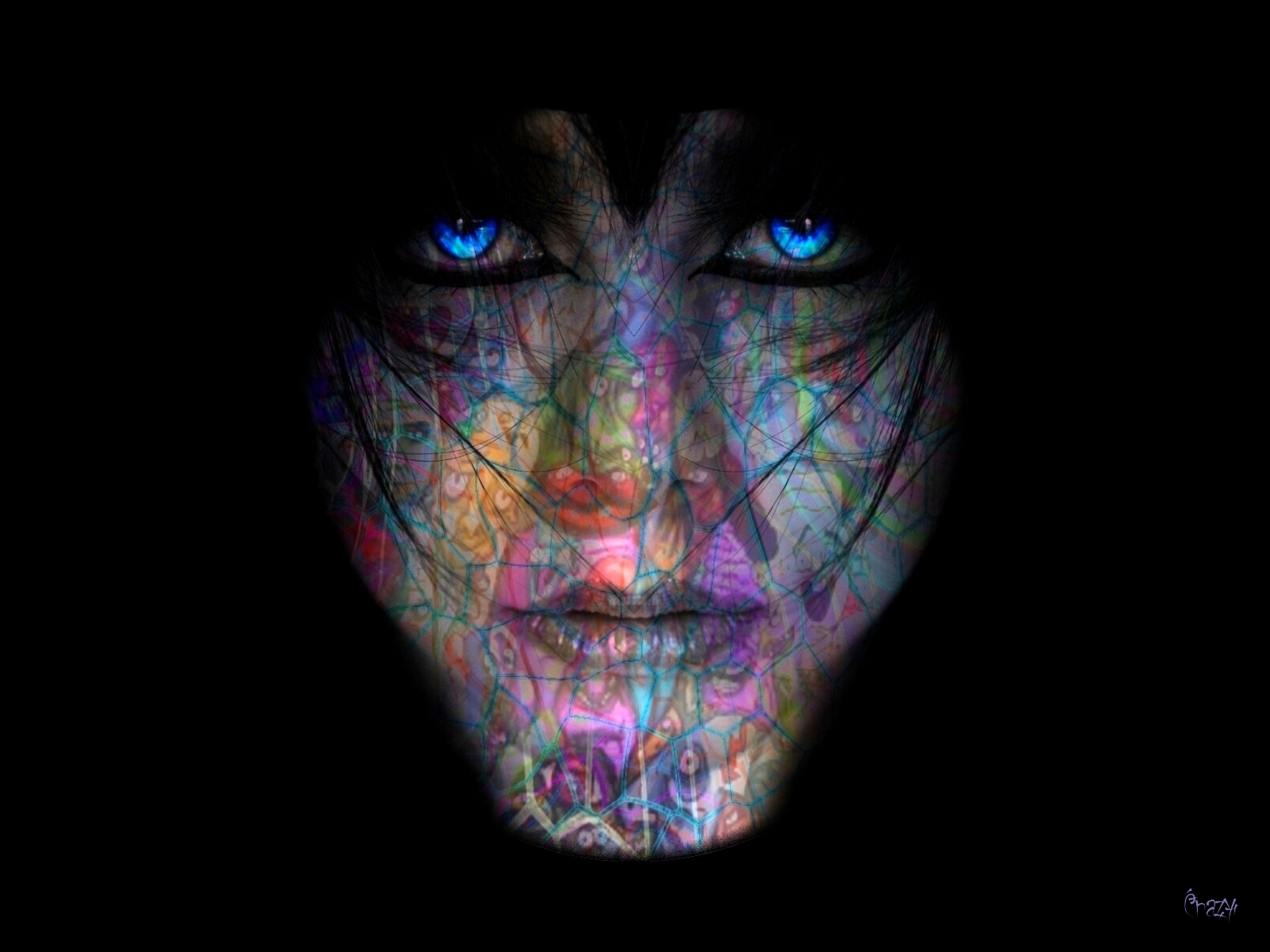 Abstract Artistic Eye Face Fantasy Woman Wallpaper:1600x1200