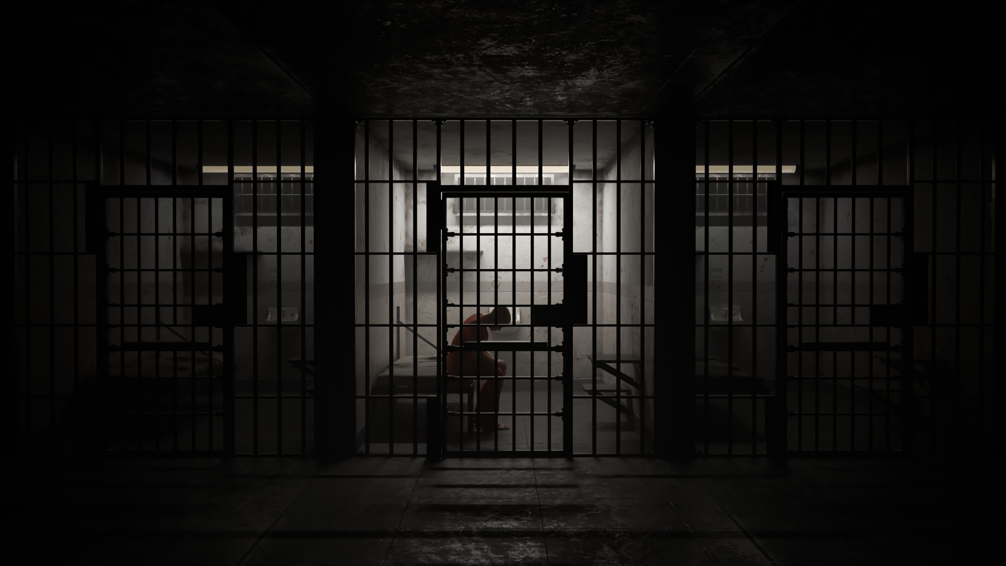 Guilty prisoner sitting in old, dark prison cell. Stock Footage #AD , #sitting#dark#Guilty#prisoner. Prison cell, Prison, Beautiful dark art