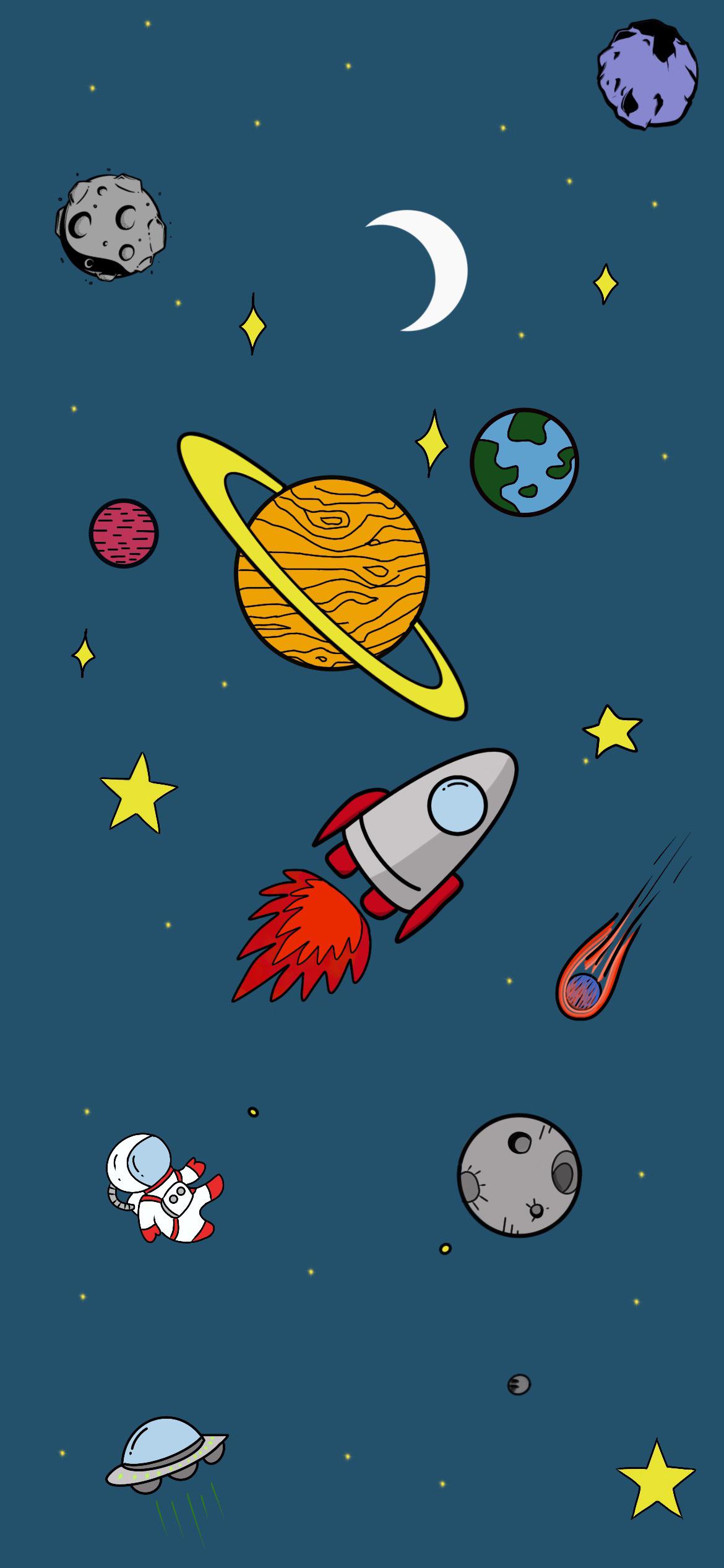 Simple space art smartphone wallpaper made by me resized