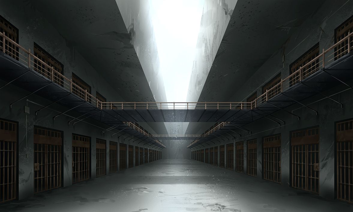 Prison. Prison, Anime background, Anime scenery