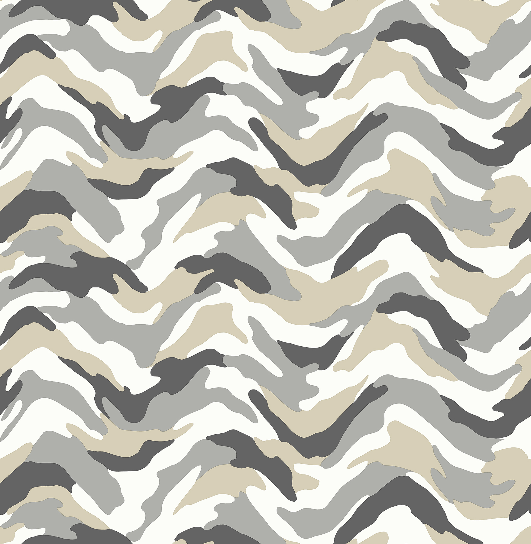 Brewster Stealth Grey Camo Wave Wallpaper