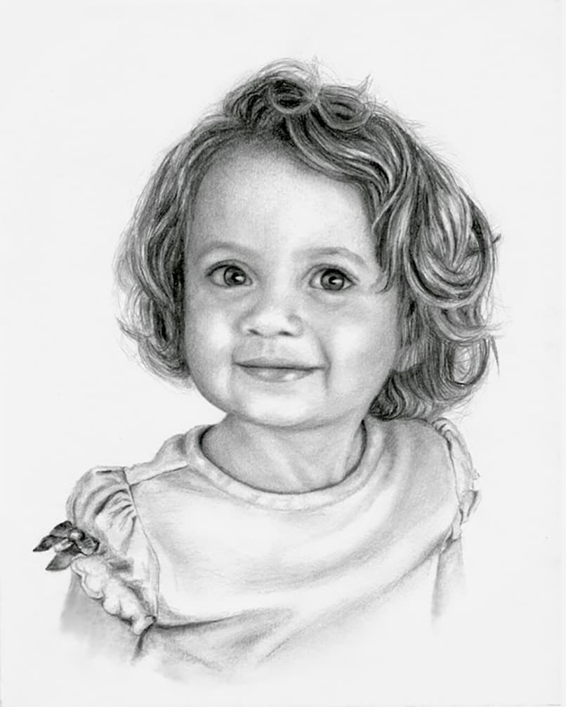 Draw a realistic pencil sketch portrait from a photo