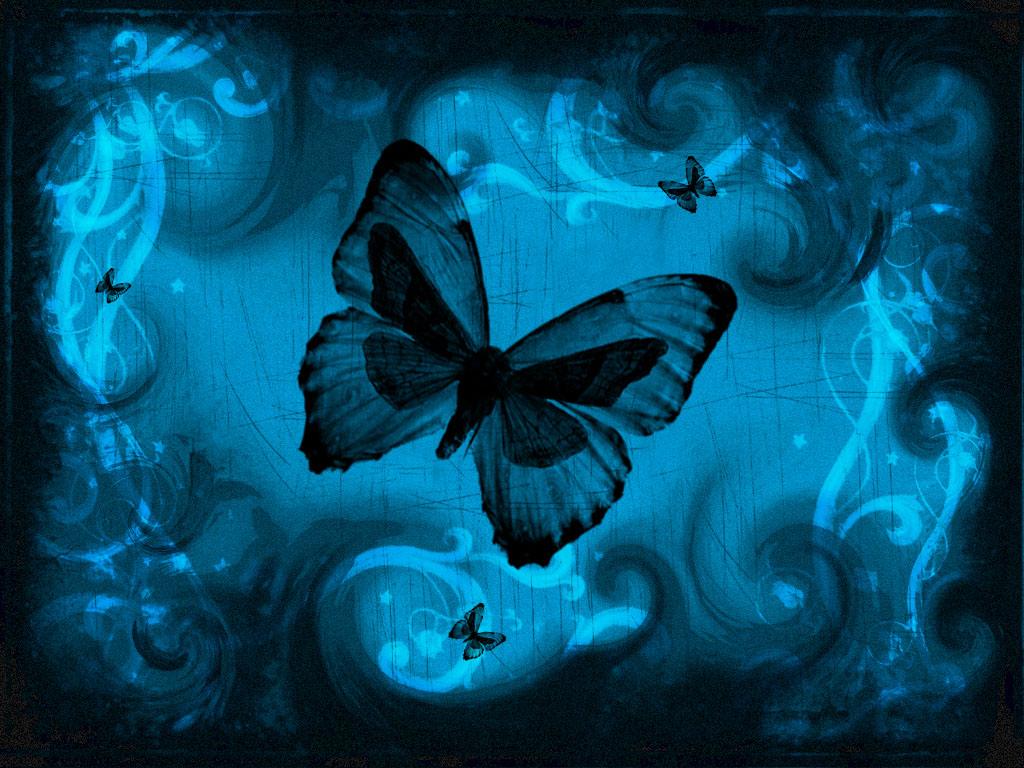 Art And Home Wallpaper HD: Blue Butterfly Art Wallpaper