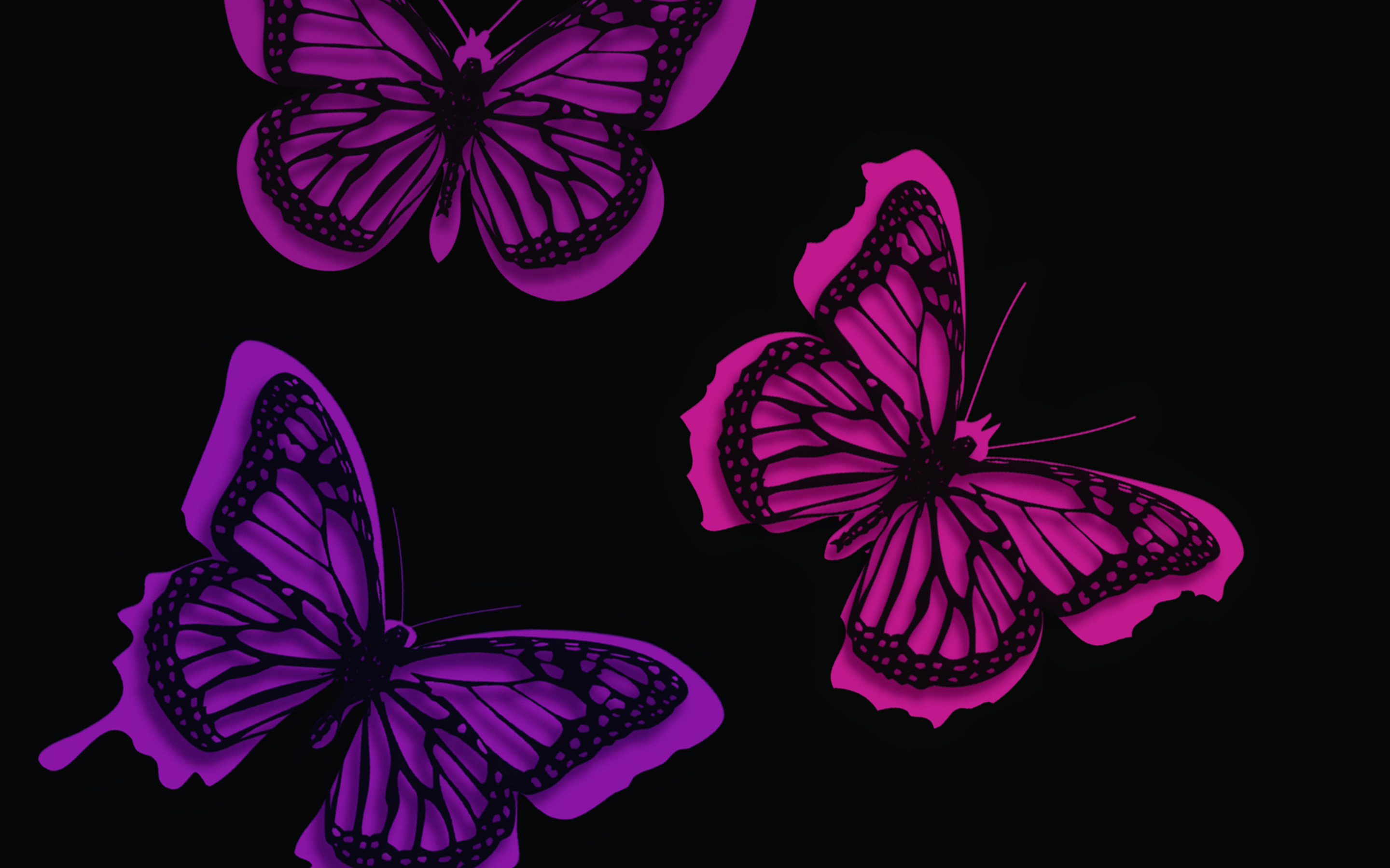 Pink Butterflies Artistic Macbook Pro Retina HD 4k Wallpaper, Image, Background, Photo and Picture