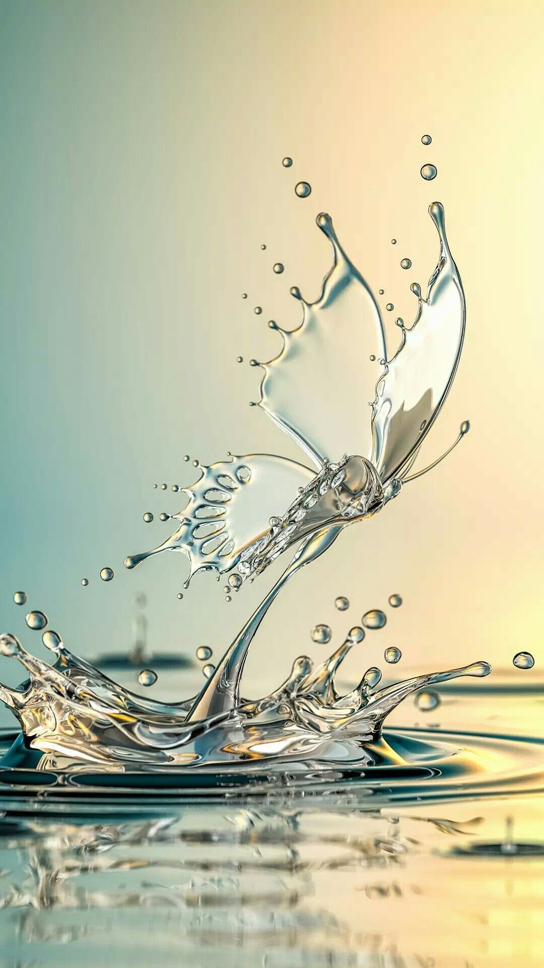 Water and Butterflies Wallpaper