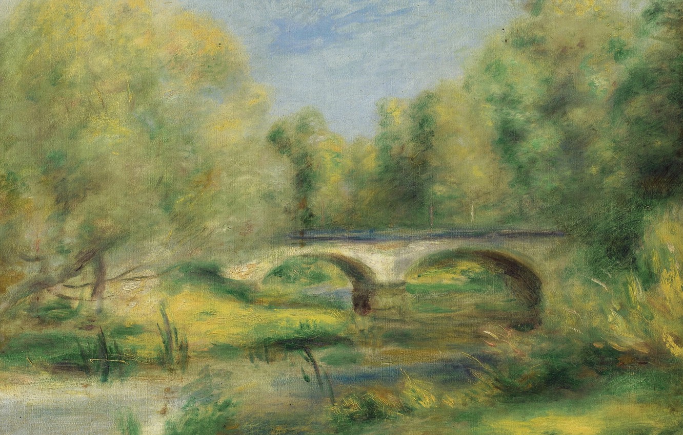 Wallpaper bridge, picture, LANDSCAPE, 1905, Pierre Auguste Renoir, Pierre Auguste Renoir image for desktop, section живопись