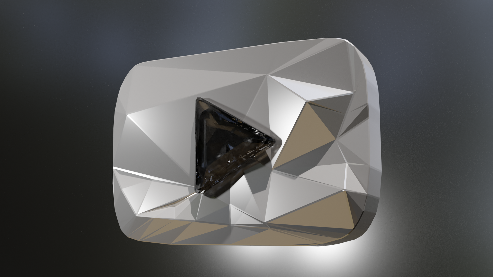DL) Diamond Play Button 3D Model