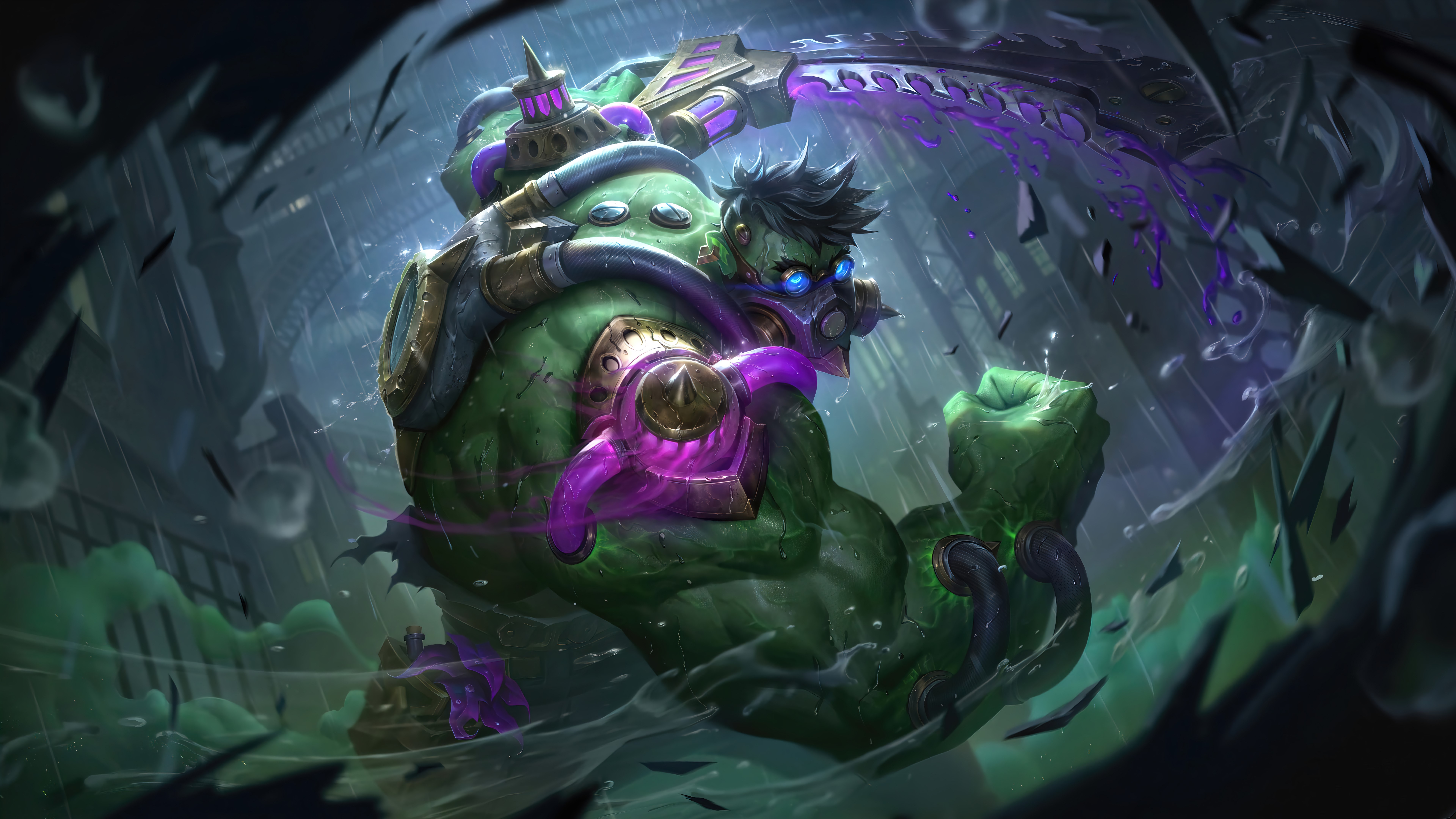 toxic, dr mundo, update, skin, lol splash art, 4k, pc, wallpaper HD Wallpaper