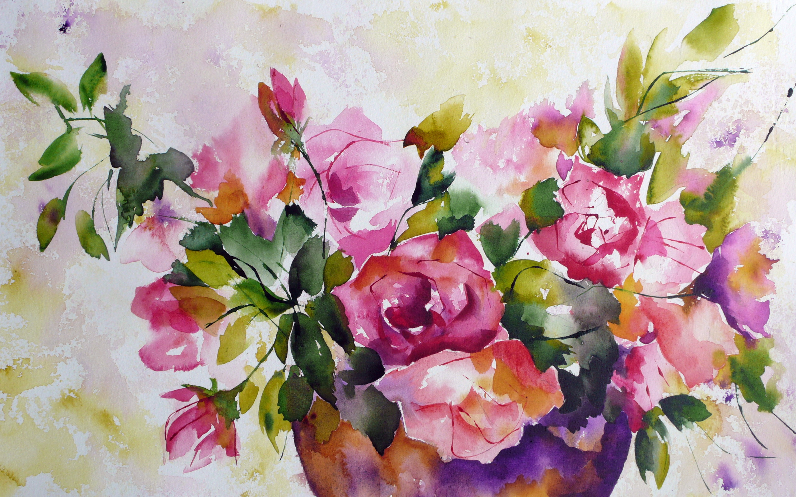 Watercolor Flowers Wallpaper