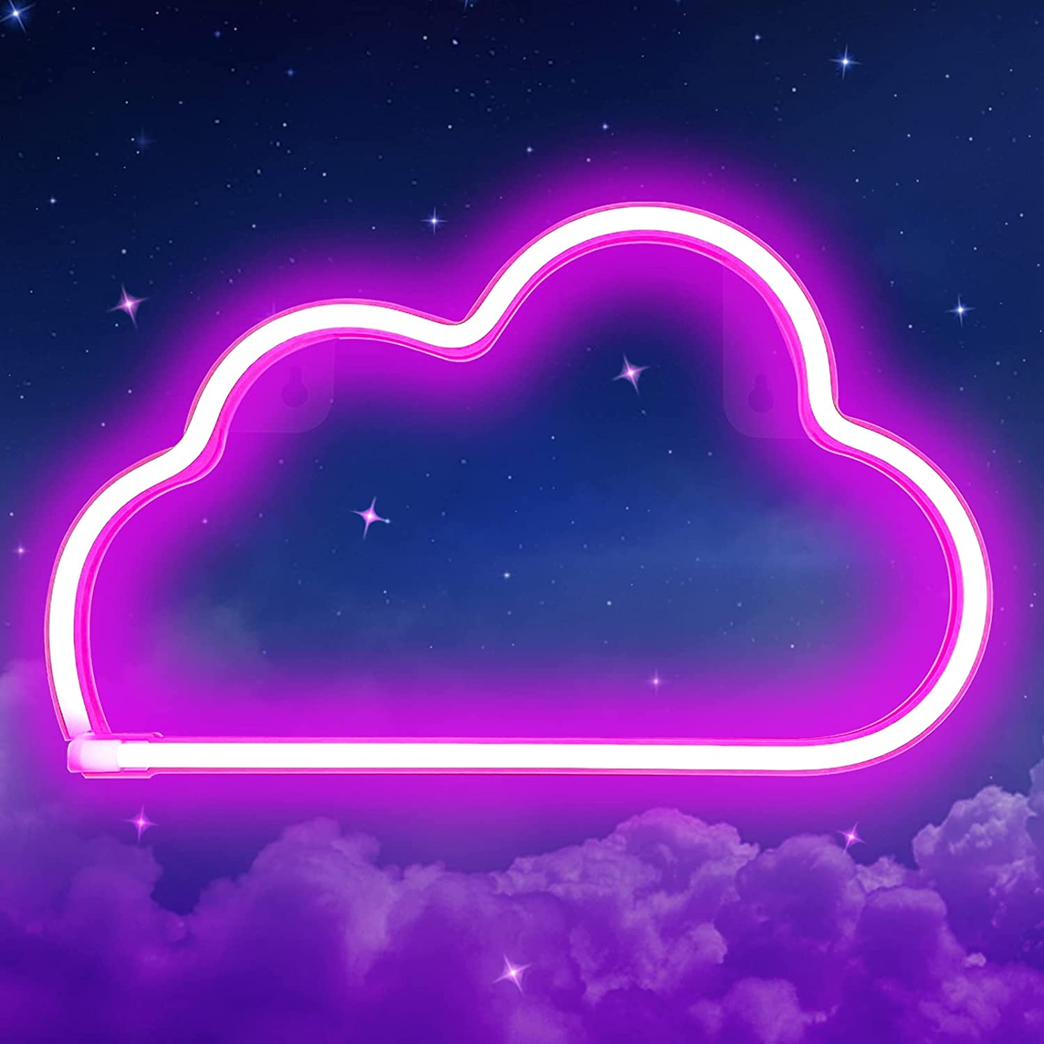 TURNMEON Cloud Neon Signs, Neon Light Signs for Valentines Bedroom Wall Decor USB or Battery Operated Cloud Neon Lights Signs Decor Neon Decorative Led Lights for Home Birthday Party Bar Kid's Room