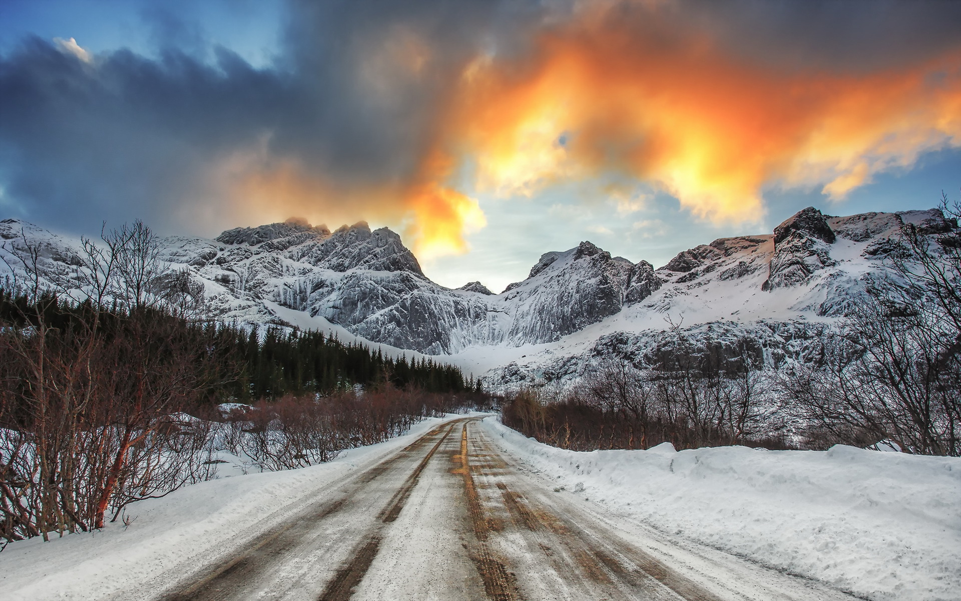Mountain Winter Road Wallpapers - Wallpaper Cave