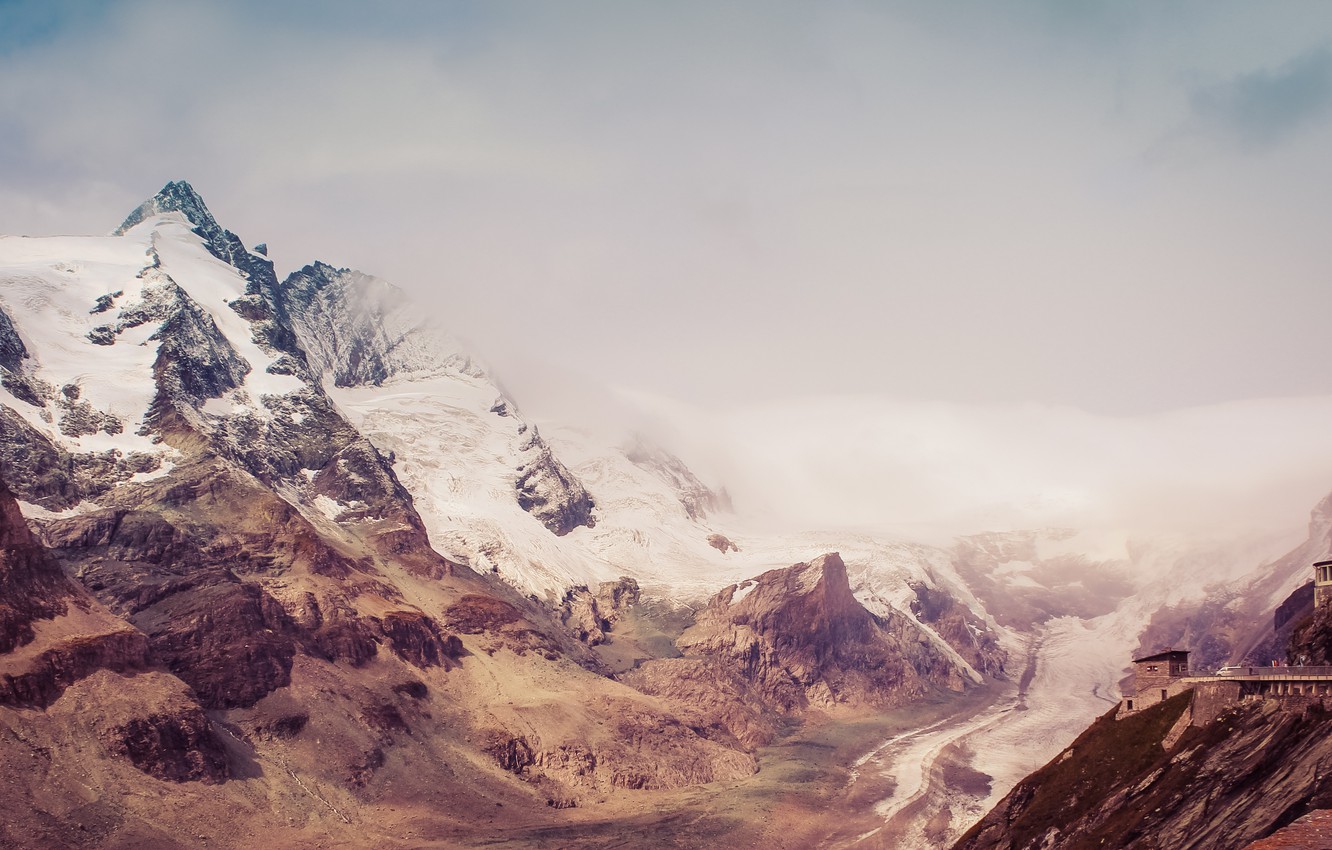 Wallpaper sky, landscape, nature, beautiful, winter, mountains, view, clouds, rocks, snow, country, north, searching, valley, wind, cold image for desktop, section пейзажи