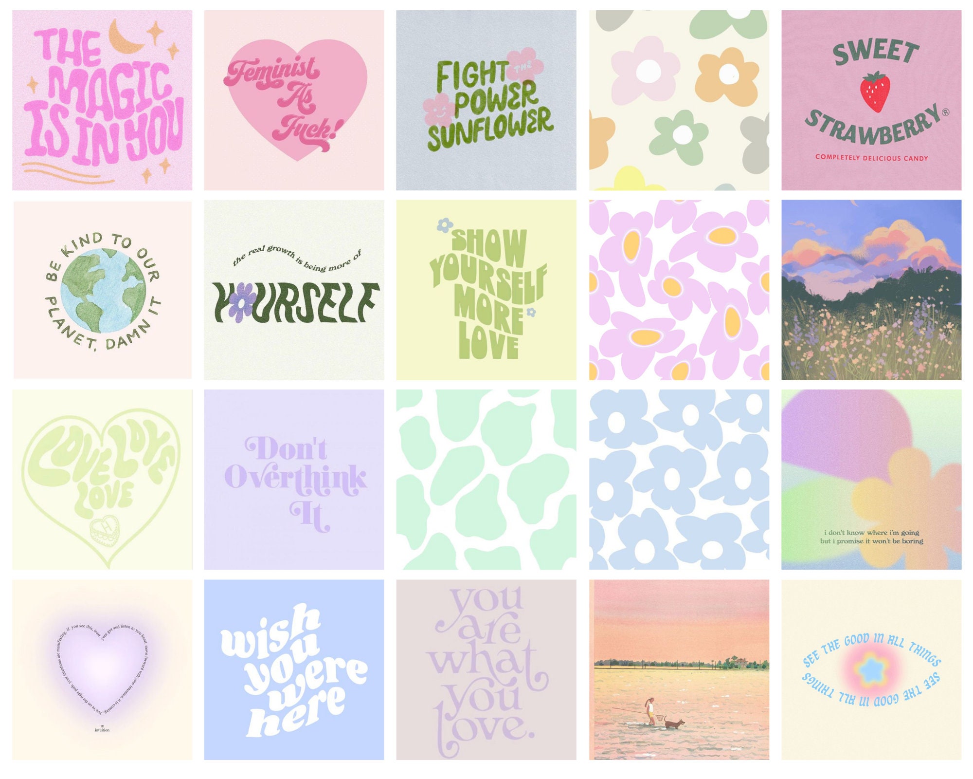 Pastel Poster Pack soft Aesthetic Danish Pastel Indie