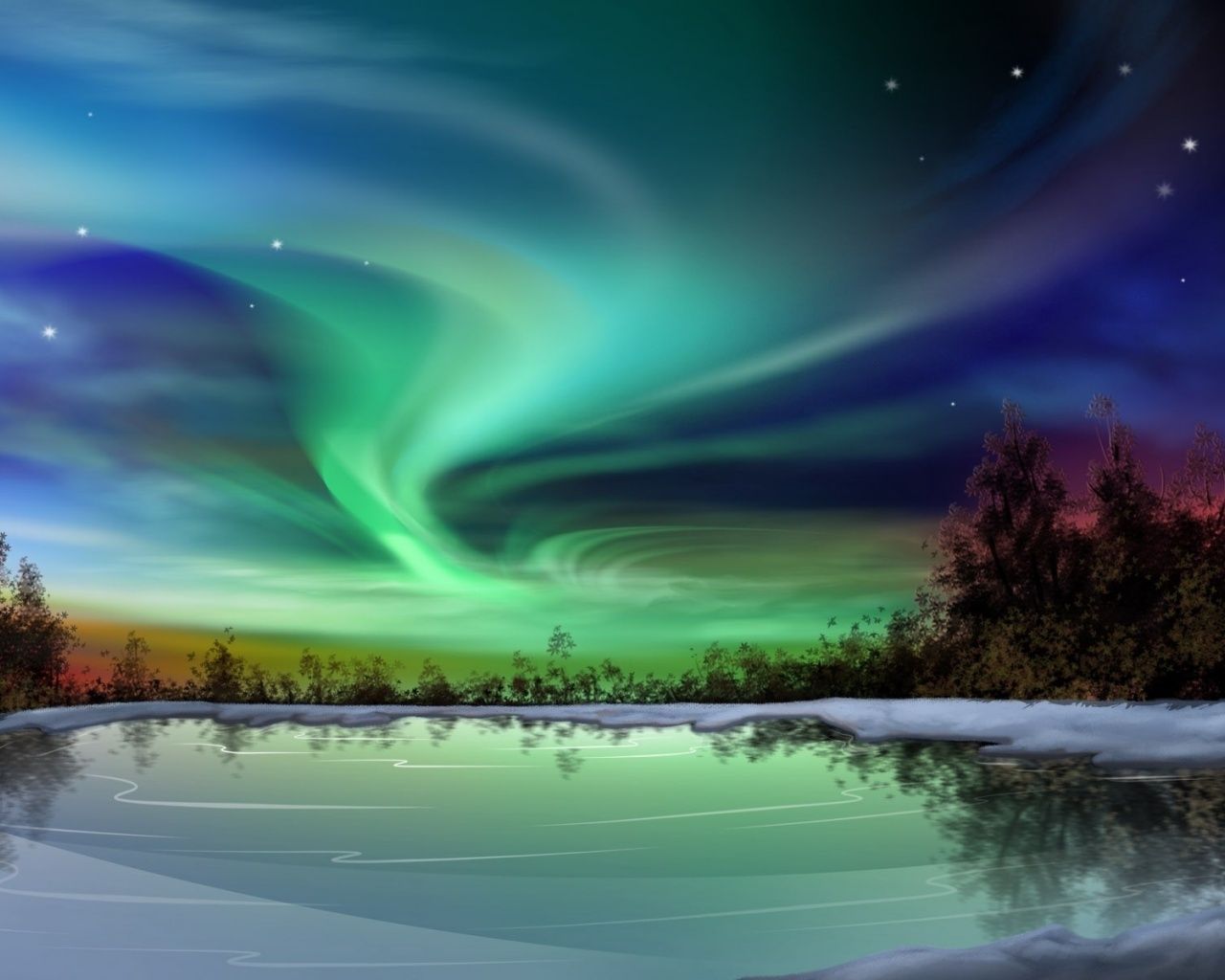 Aurora Borealis 1280X1024 Wallpaper Free Aurora Borealis 1280X1024 Background