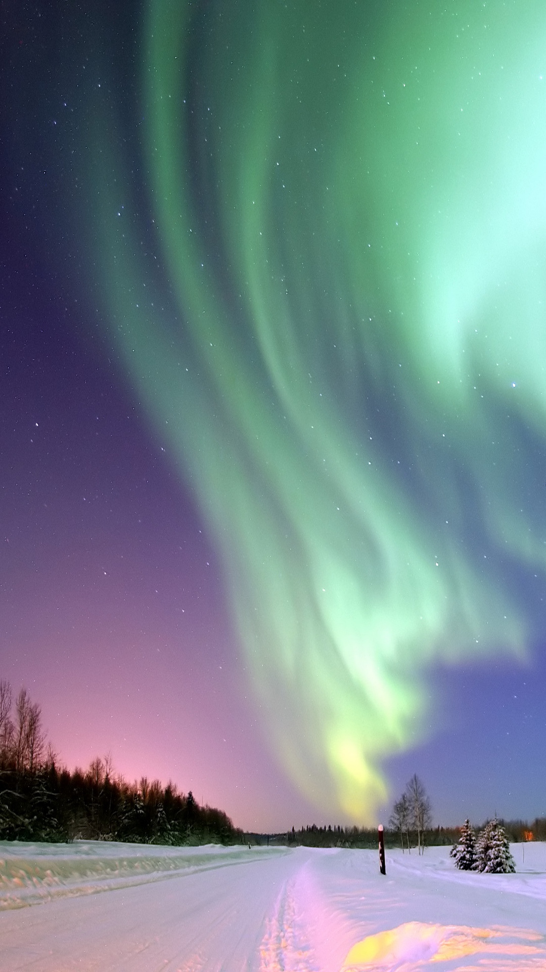 Northern Lights Aurora Winter Wallpaper - [1080x1920]