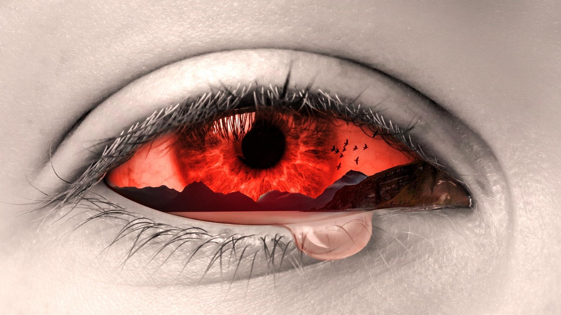 Sad Red Eyes Wallpaper