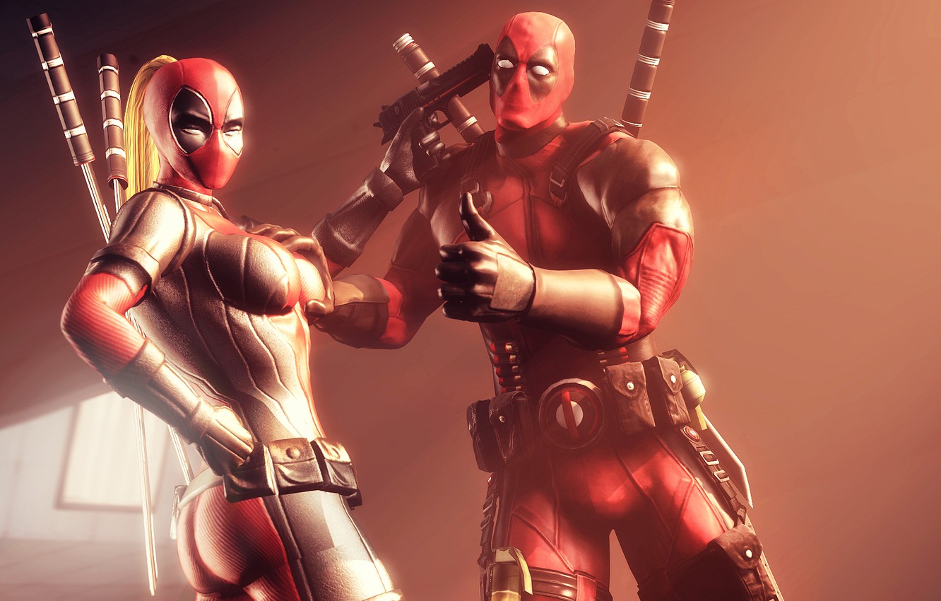 Wallpaper Deadpool, Deadpool, mercenary, Marvel Comics, Wade Wilson, antihero, supervillain, Wanda Wilson, Lady Deadpool image for desktop, section фантастика