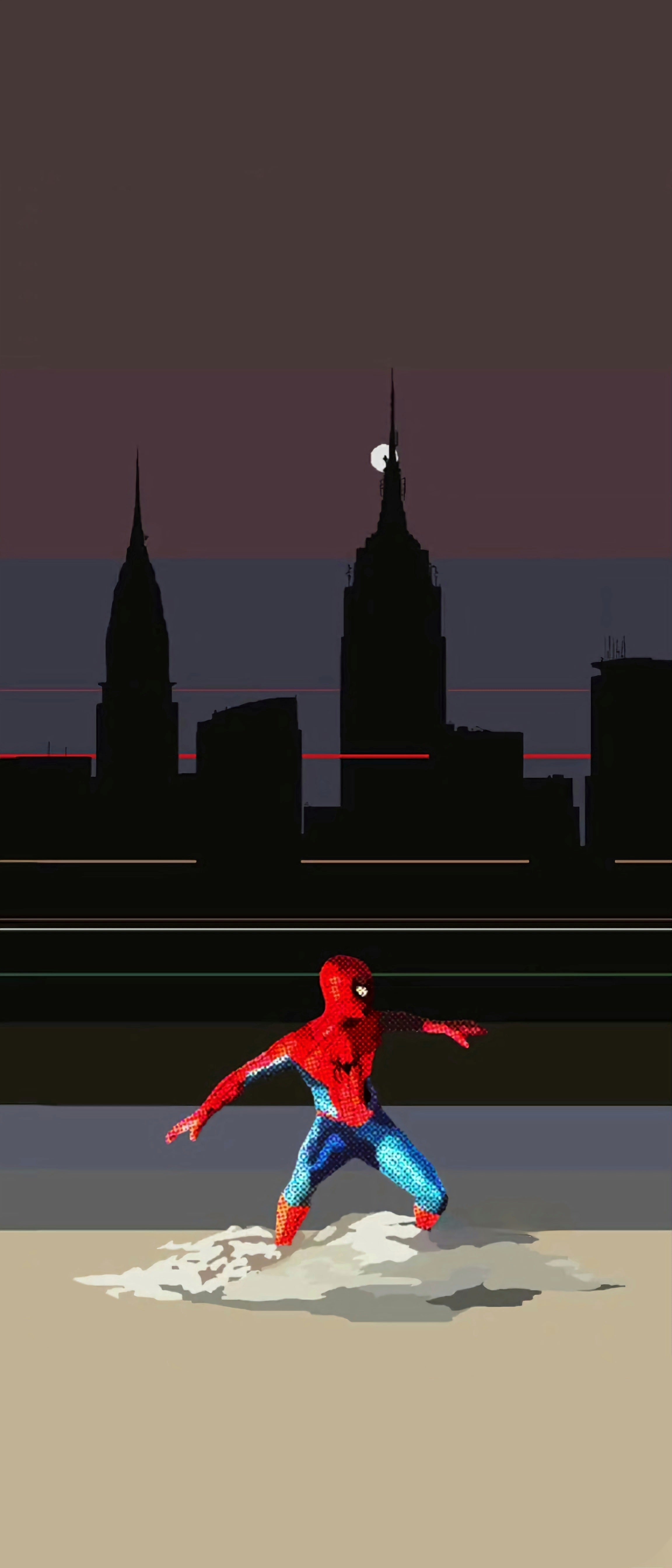 NWH Classic Suit Wallpaper *Andrew and Tobey are in the distance on Chrysler and Empire State Buildings Credit: ramanvisuals on TikTok