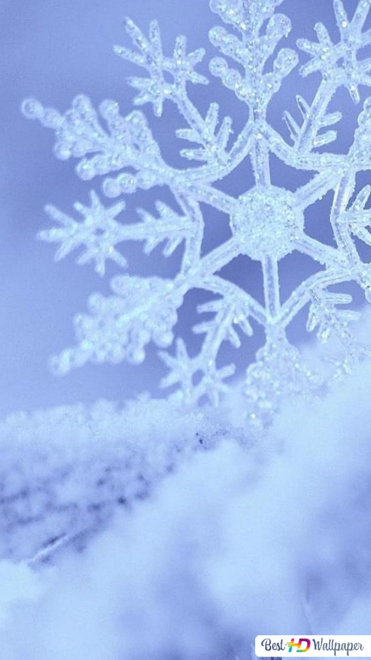 Single snowflake and snow HD wallpaper download
