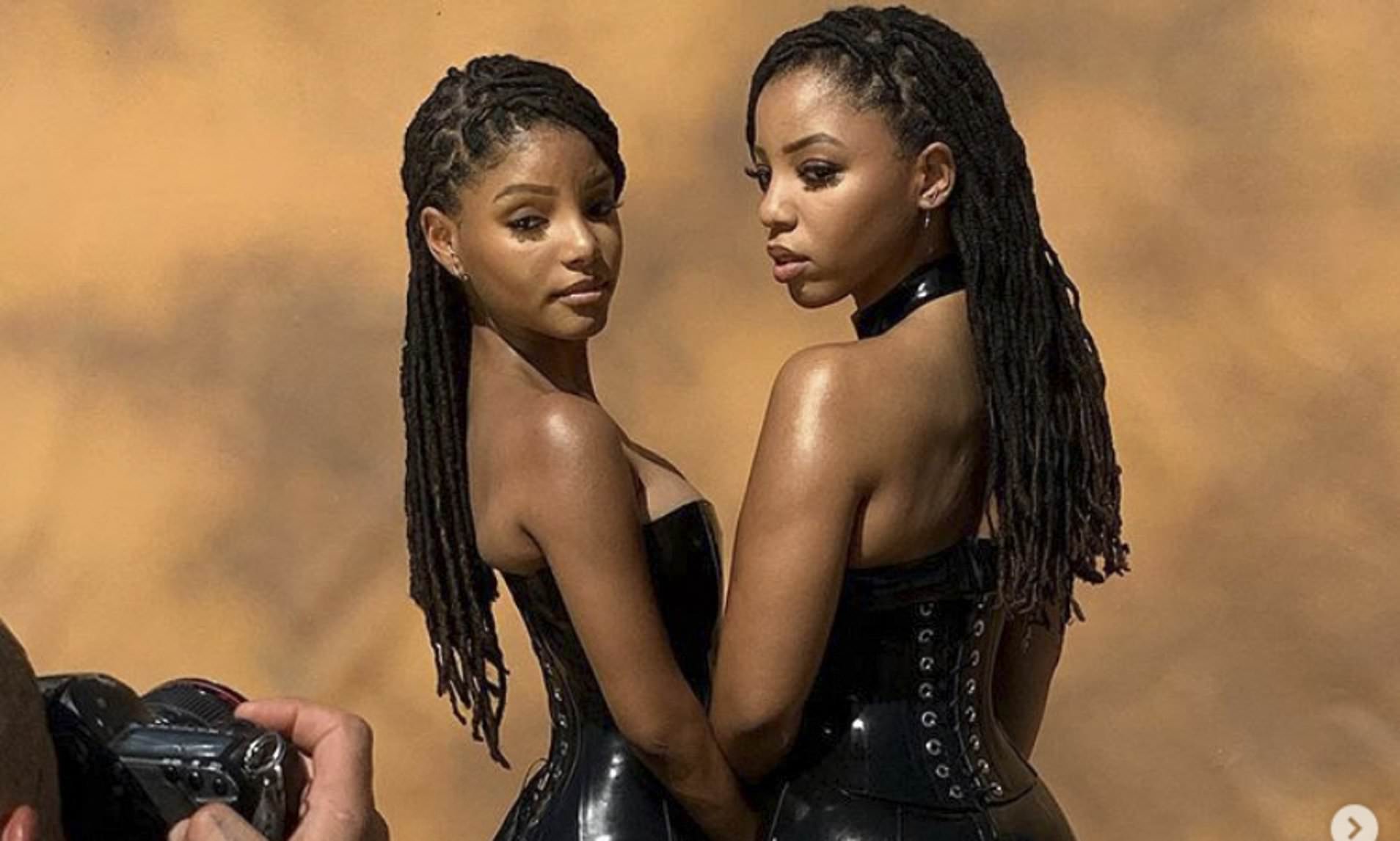 Chloe X Halle Share Behind The Scenes Photo In Shiny Latex From Photohoot For Ungodly Hour Album. Daily Mail Online