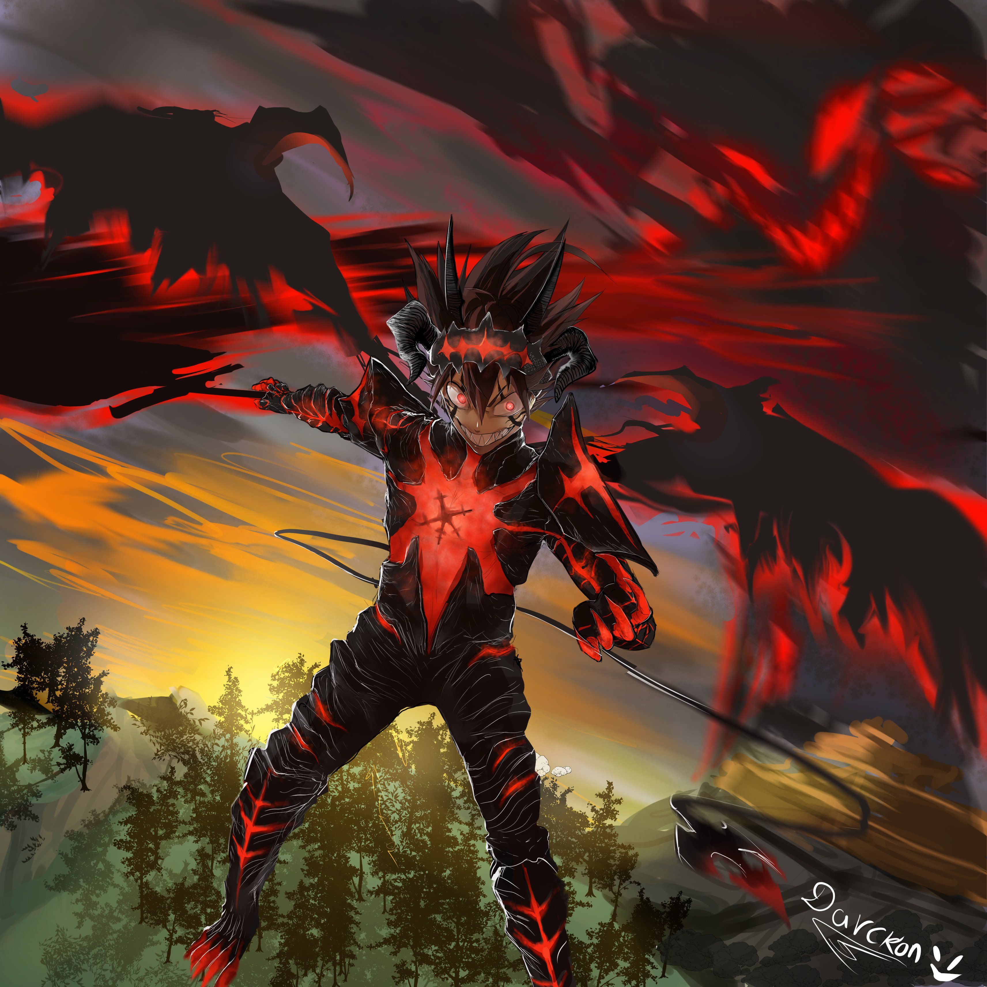 Red and Black: Asta Union Mode! Fanart/Wallpaper that I made : r