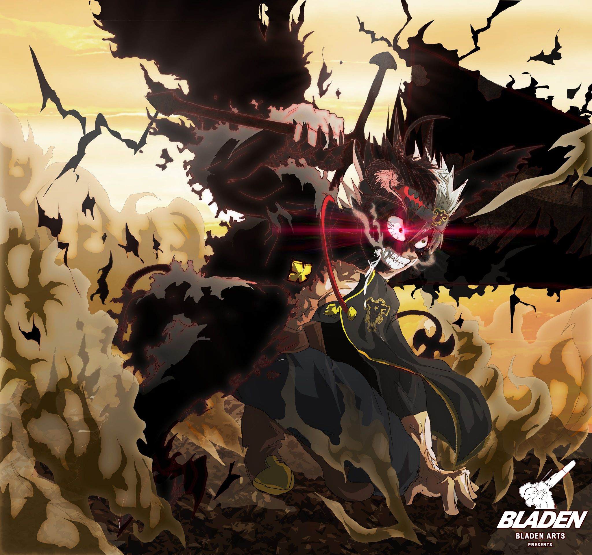 Red and Black: Asta Union Mode! Fanart/Wallpaper that I made : r
