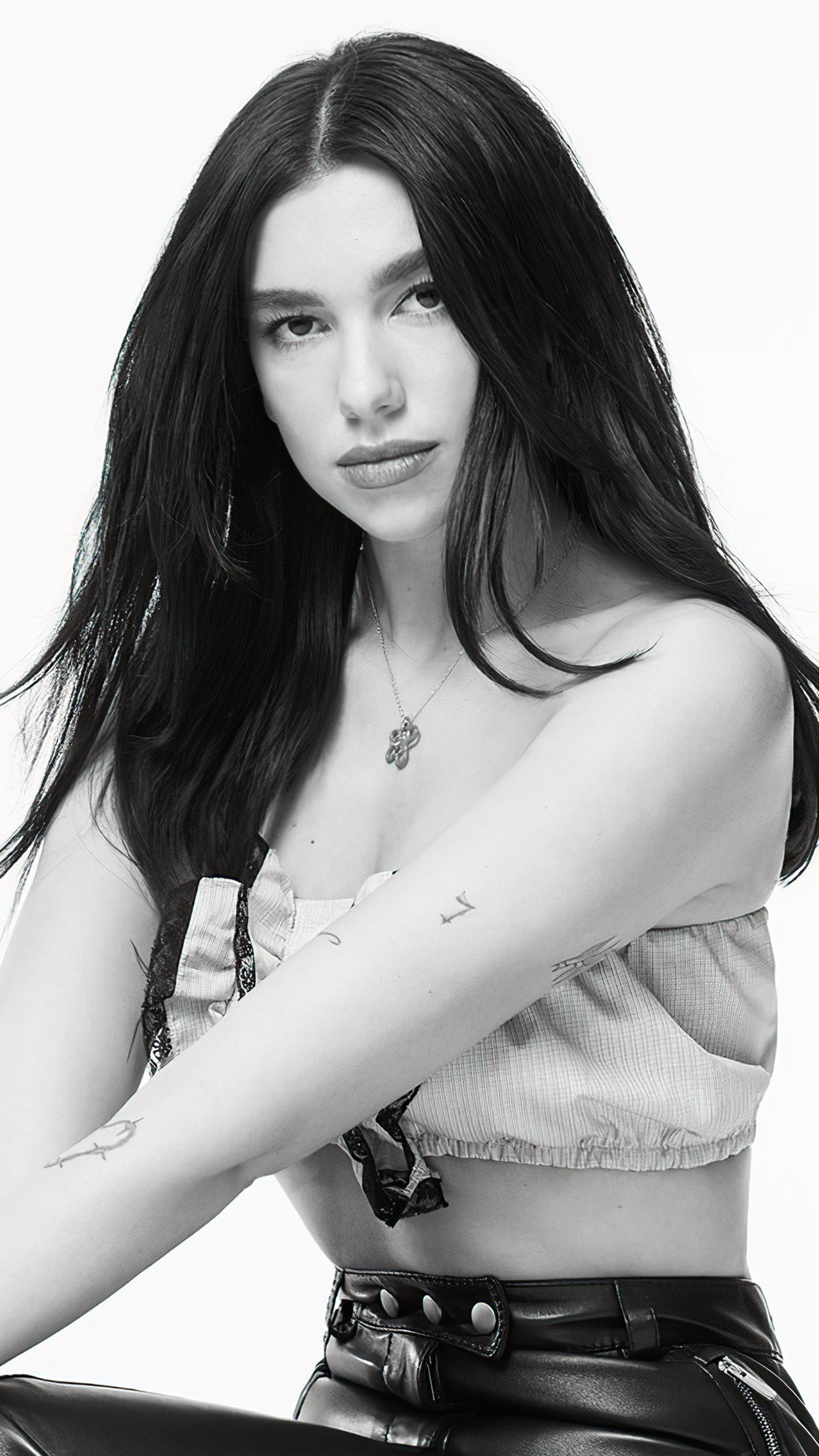 Dua Lipa Monochrome 2021 Photohoot 4K Ultra HD Mobile Wallpaper