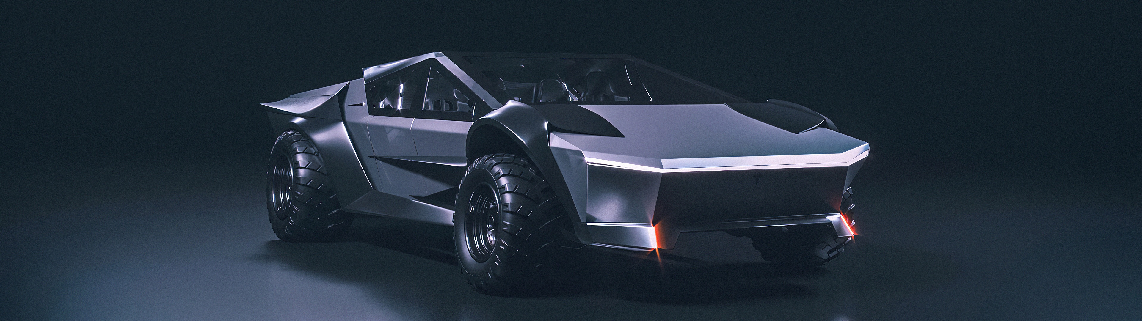 Tesla Cybertruck Wallpaper 4K, Concept Cars, Dark Background, Black Dark