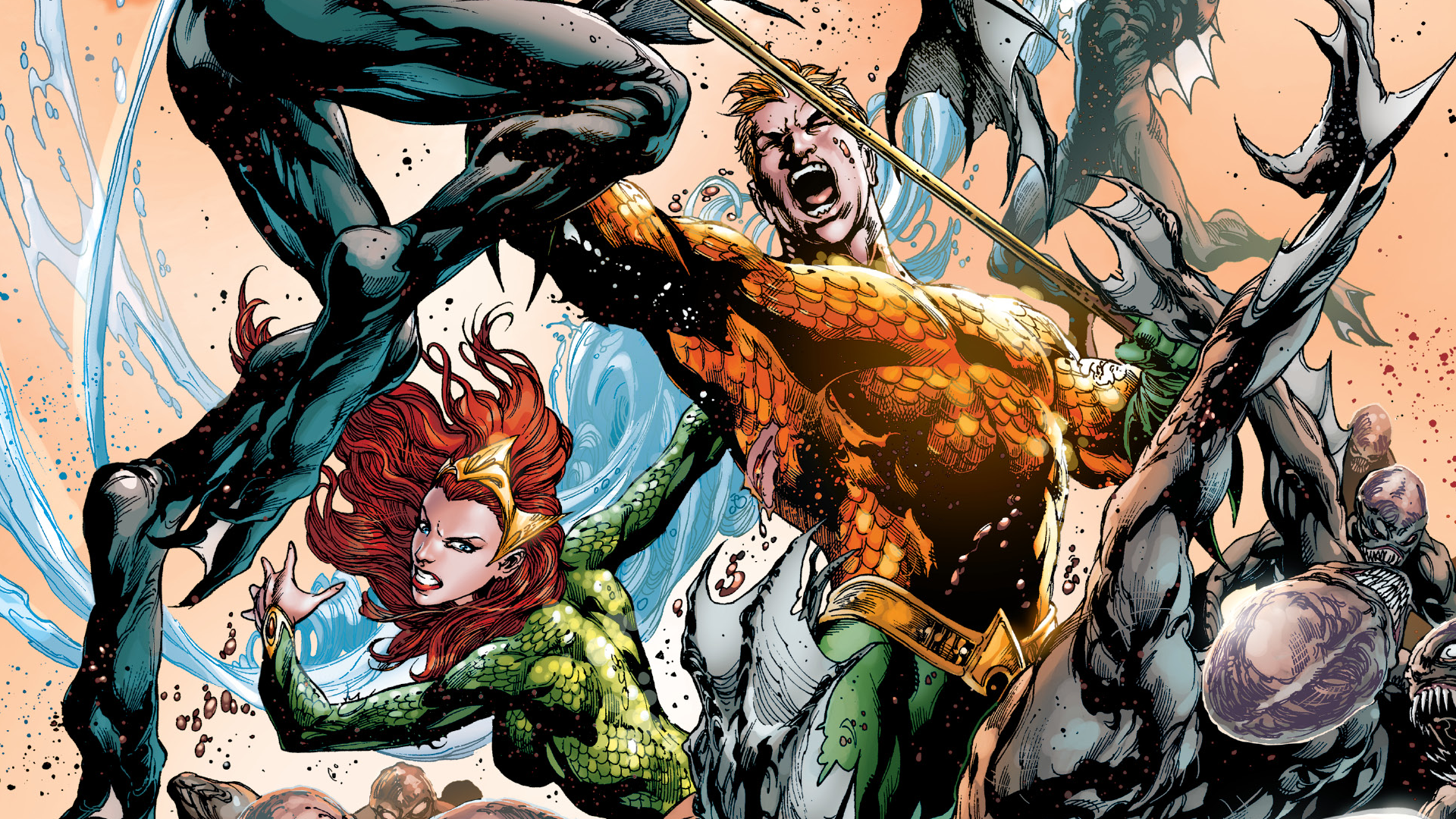 Aquaman Mera Dc Comics Wallpaper:1920x1080