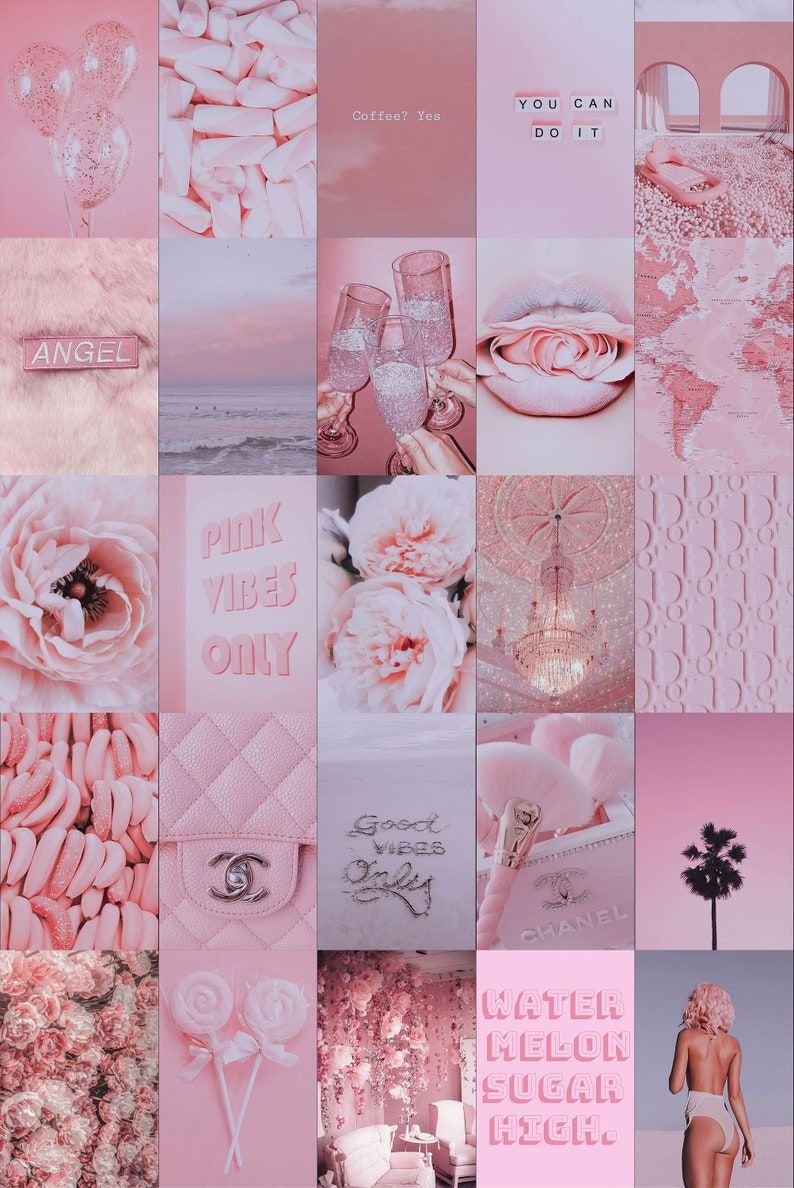 Pink Collage Wall Decor Collage Pink Pink Aesthetic Wall. Pink wallpaper iphone, Pink collages aesthetic, Wall collage decor