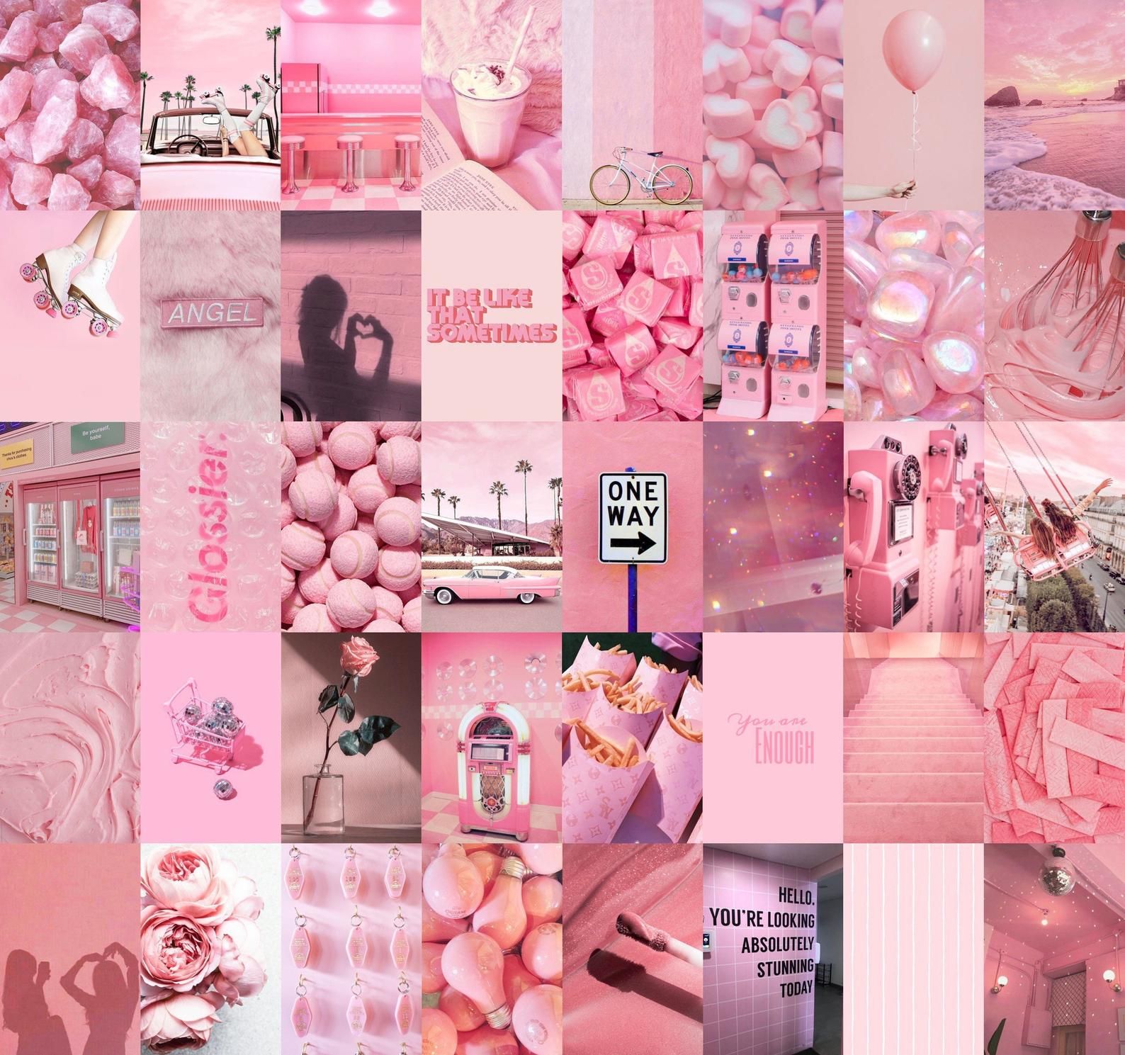 Light Pink Collage Wallpapers - Wallpaper Cave