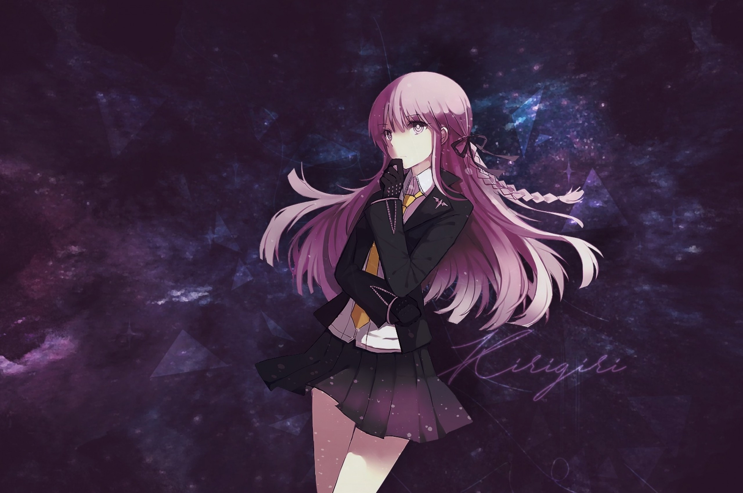 Download 2560x1700 Kirigiri Kyouko, Danganronpa, Skirt, Gloves Wallpaper for Chromebook Pixel