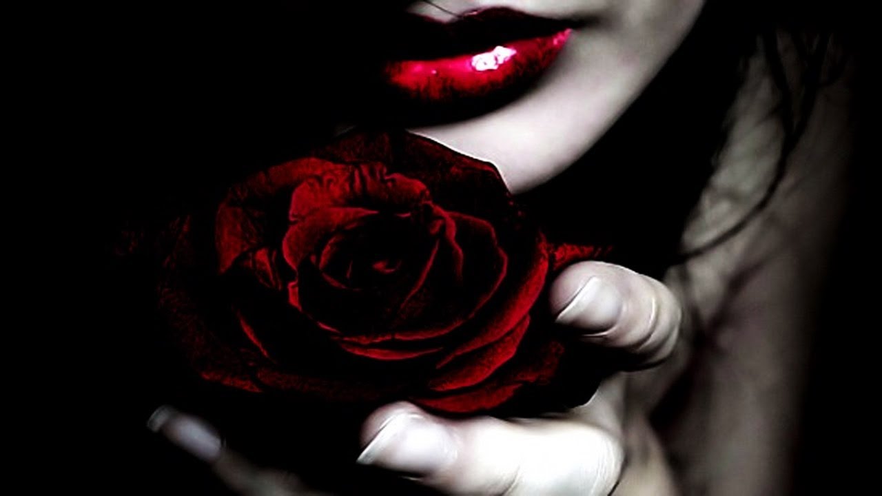 Red Lips Rose Background Wallpaper Lips With Rose