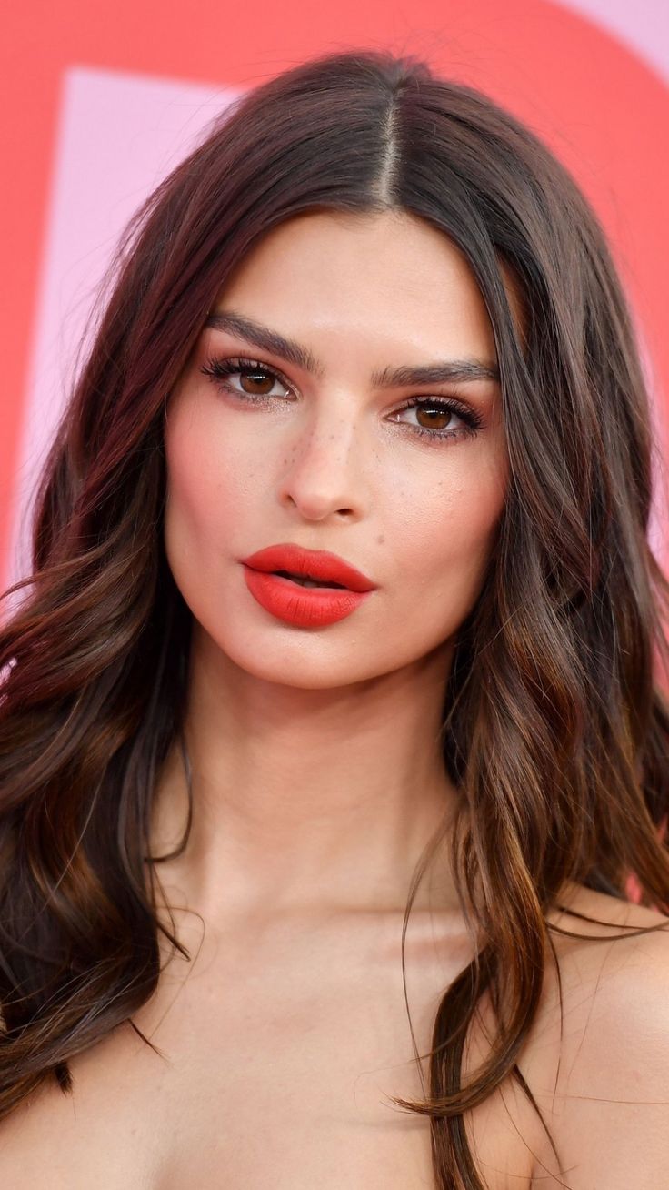 Celebrity, red lips, Emily Ratajkowski wallpaper. Emily ratajkowski, Brunette, Celebrities