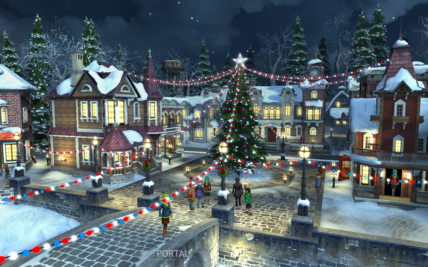 Minecraft Village Christmas Wallpaper