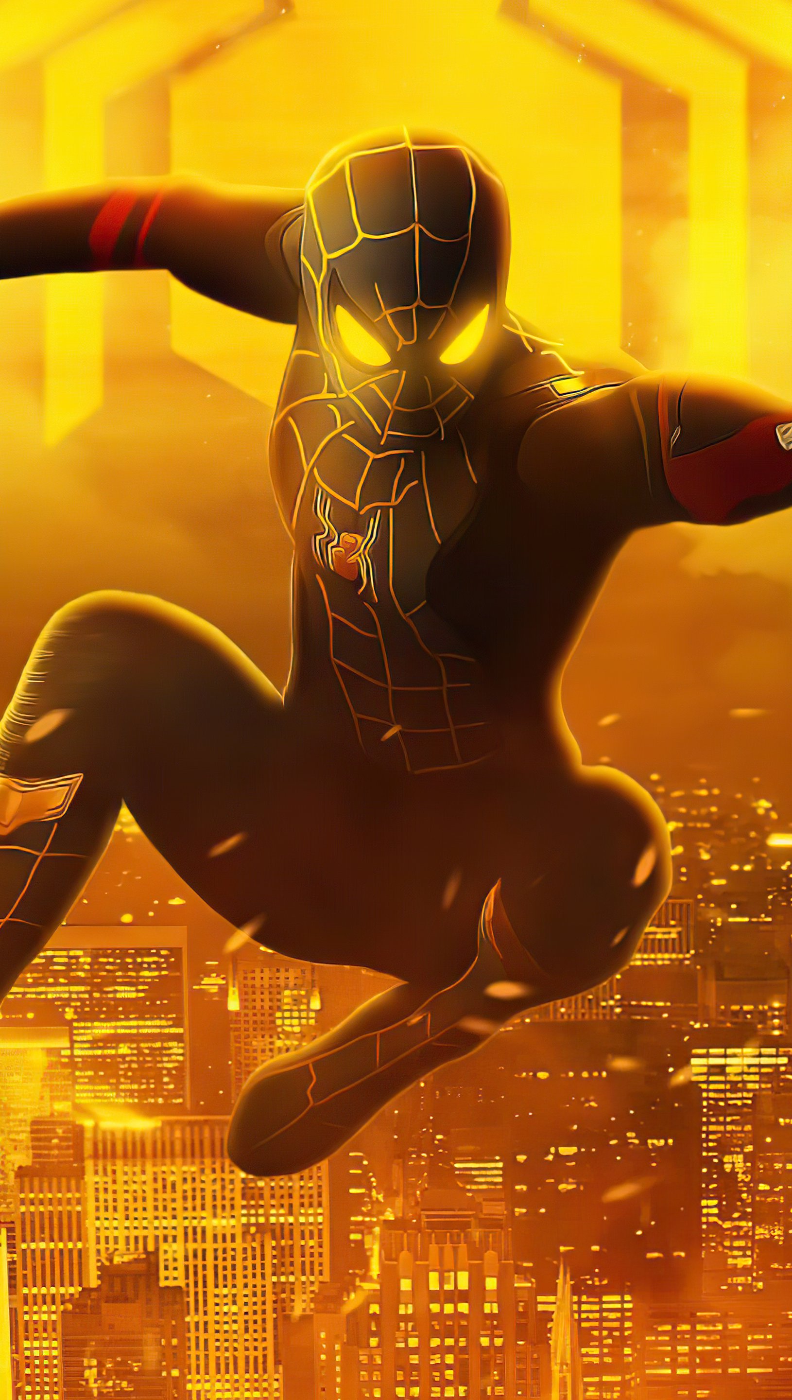 Spider Man with black and gold suit Wallpaper 5k Ultra HD
