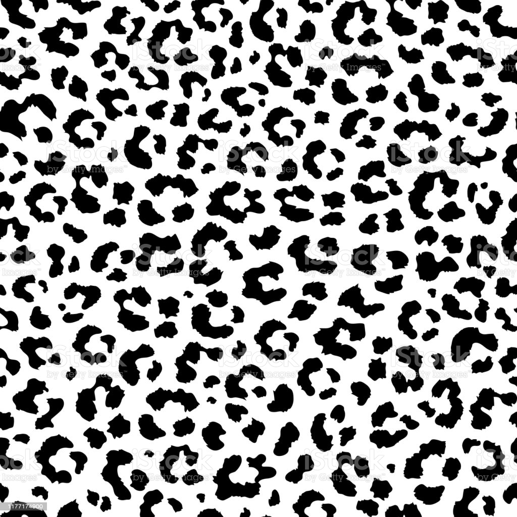 Хищный принт черно белый леопард