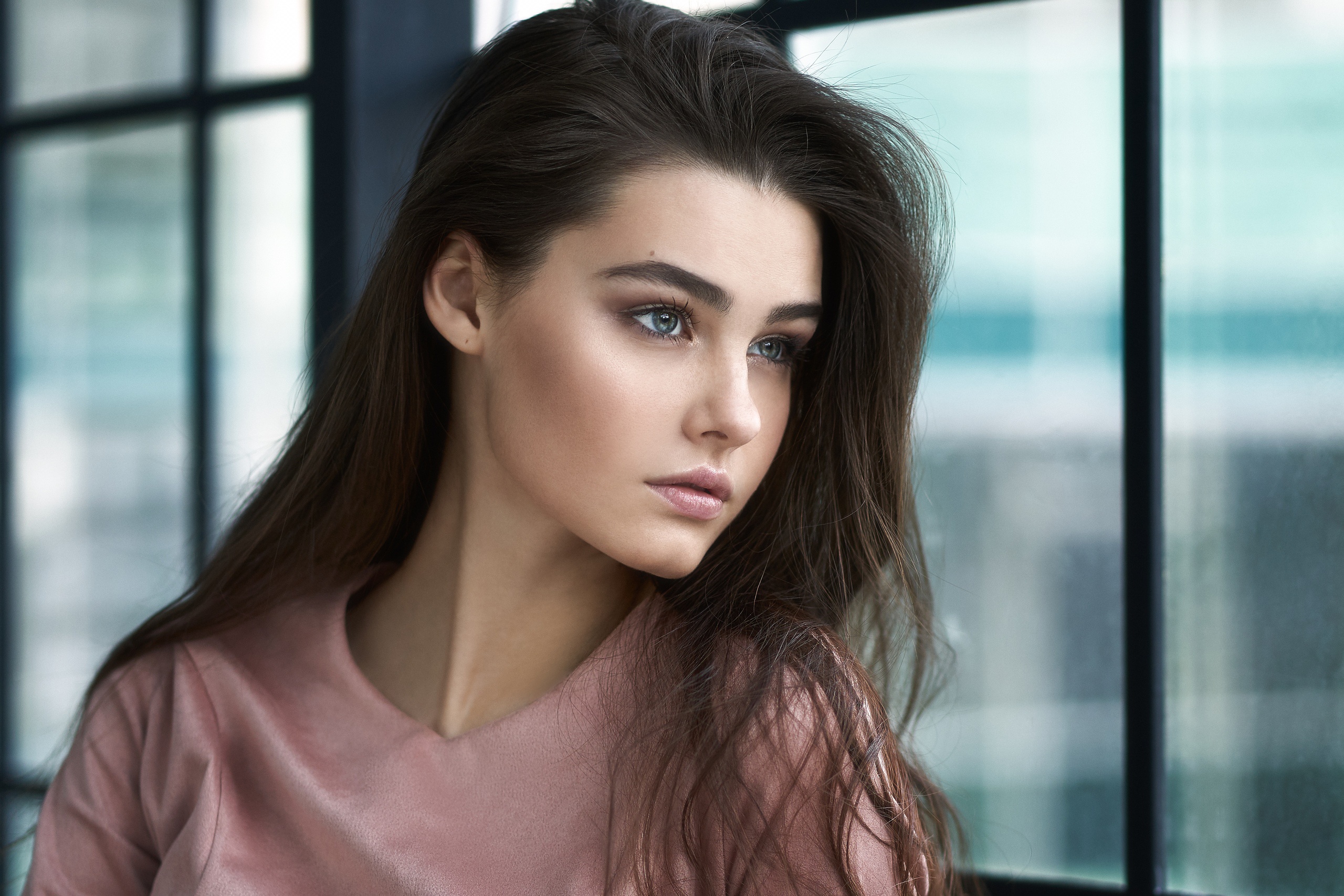 Girl Black Hair Blue Eyes
