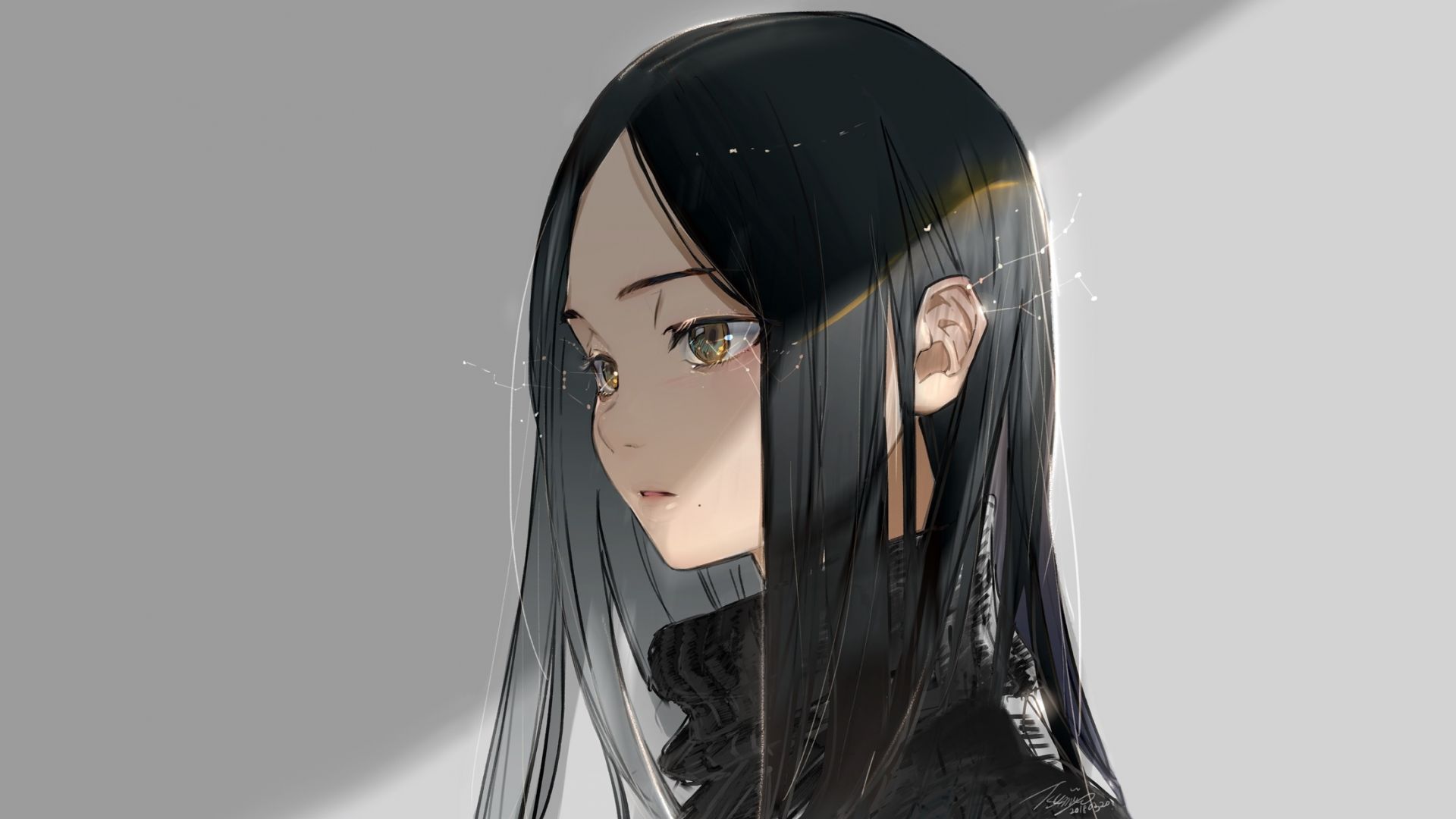 Original, black hair, anime girl, cute wallpaper, HD image, picture, background, 4e2081