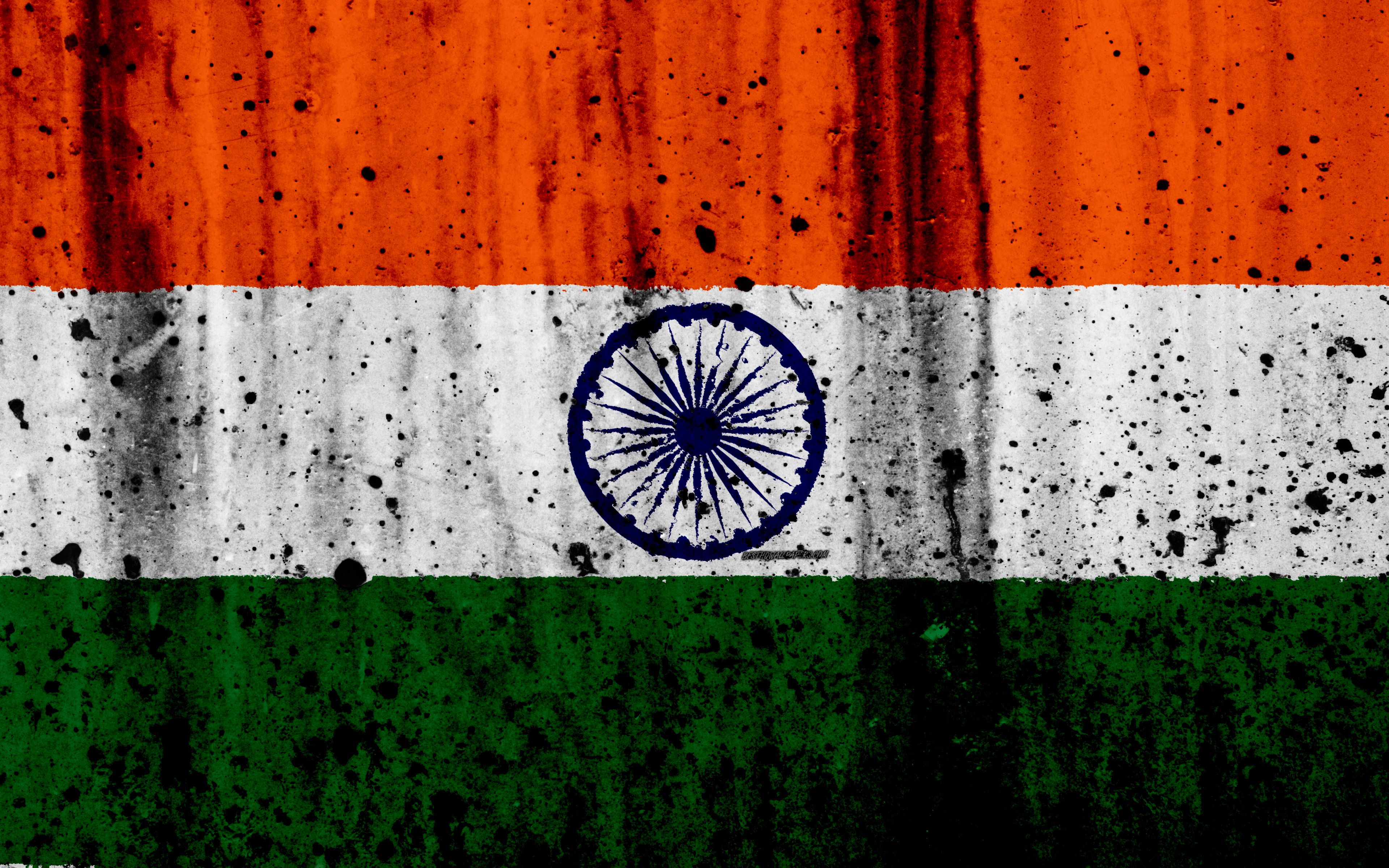 Indian flag, 4k, grunge, flag of India, Asia, India, national symbols, India national flag. Indian flag, Indian flag wallpaper, India flag