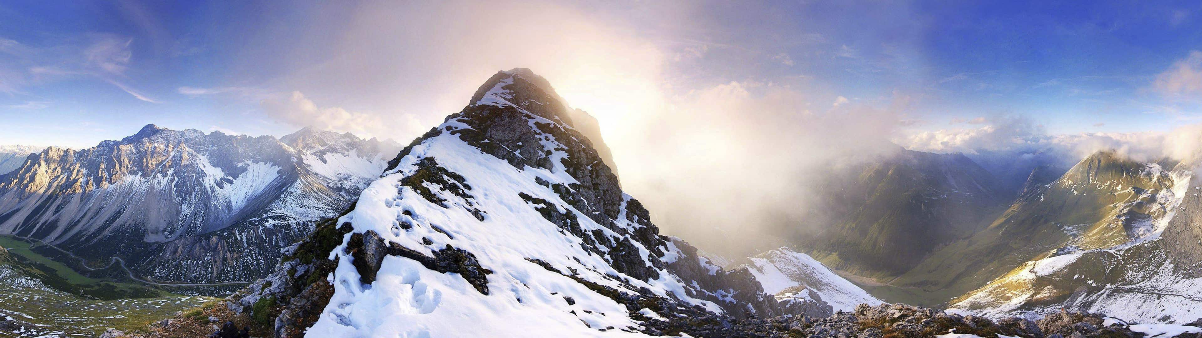 Mountain Panorama Austria Dual Monitor Wallpaper