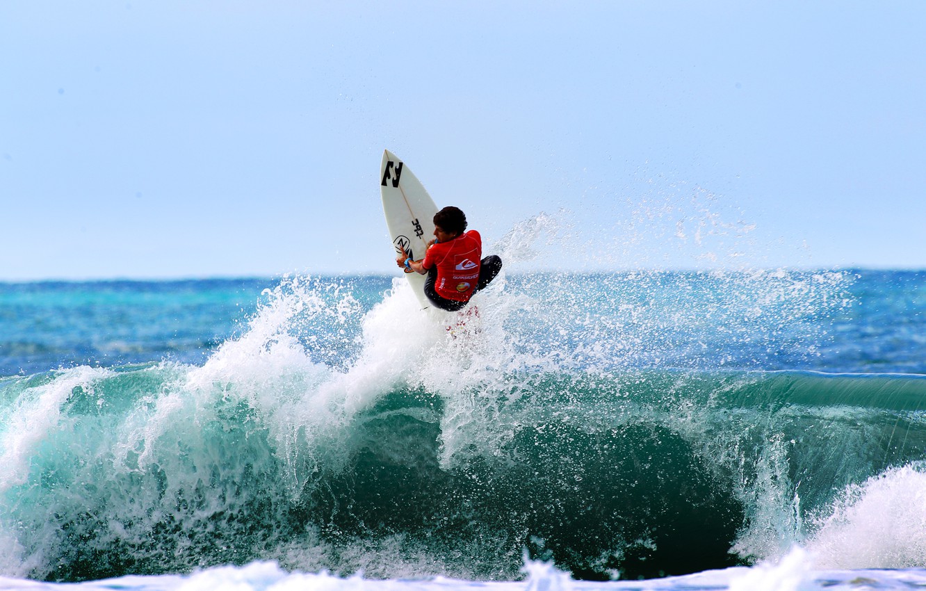 Wallpaper wave, squirt, splash, surfer, surfing, extreme sports, surfboard, Filipe Toledo, Brazilian Storm image for desktop, section спорт