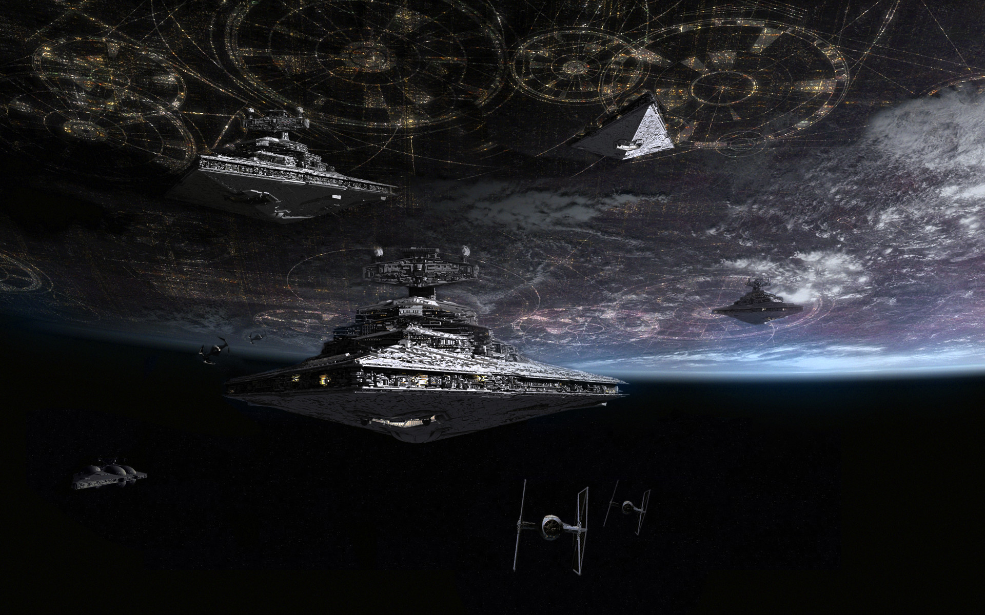 Imperial Navy Ships At Coruscant By Tony Dicker Wars Imperial Navy Artwork